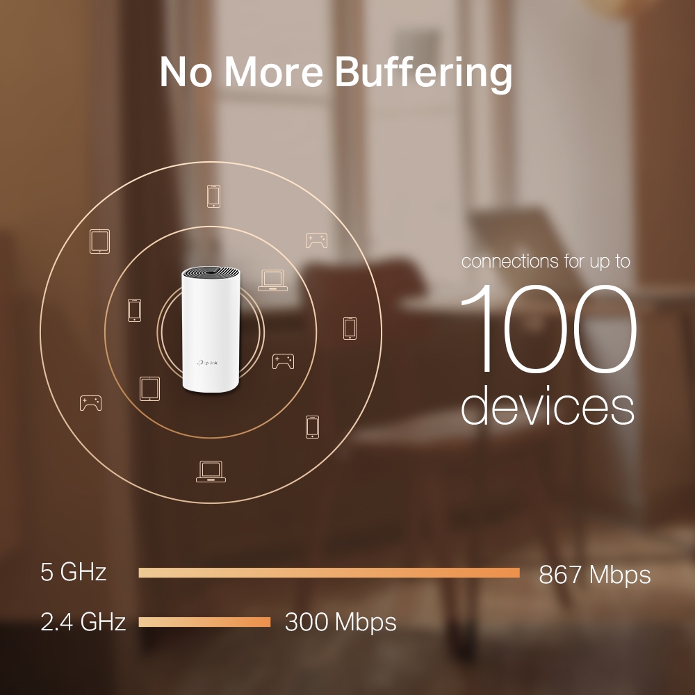 TP-Link Deco M4 supporting up to 100 connected smart home and mobile devices