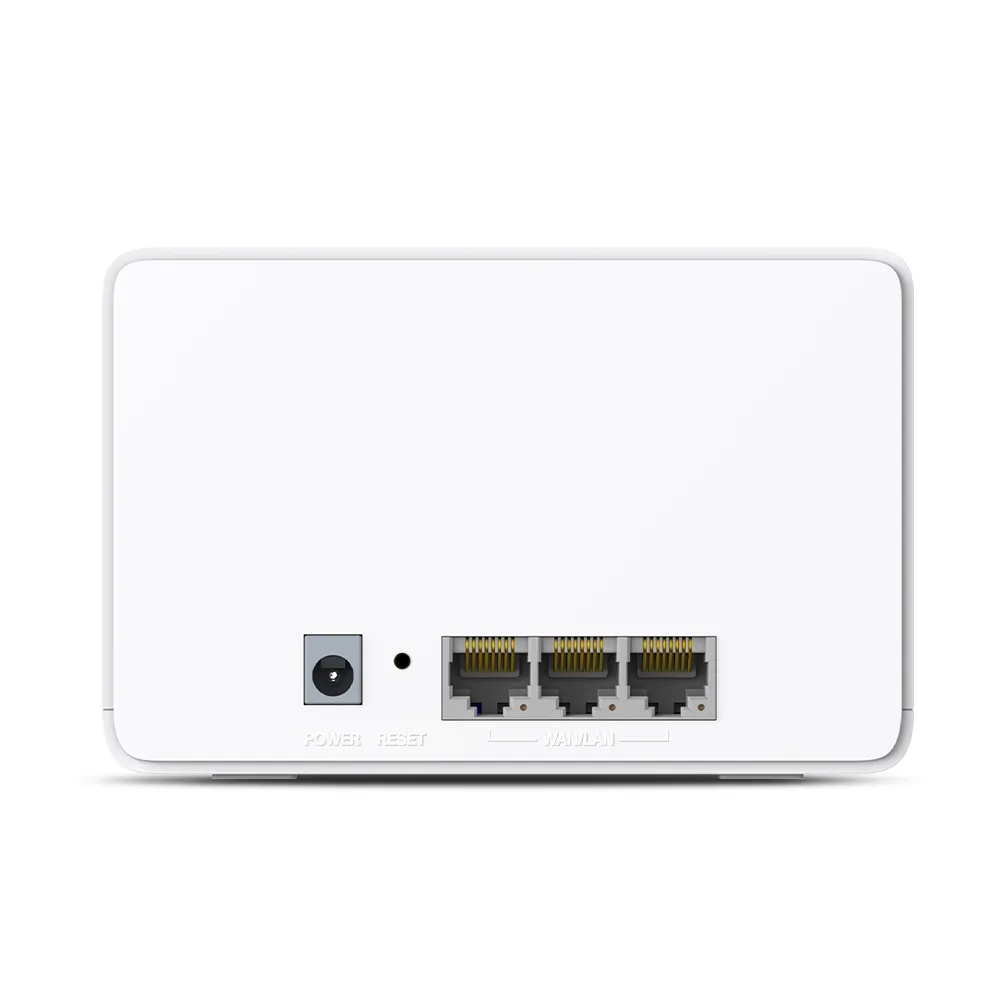Mercusys Halo H80X rear port layout with 3x gigabit ports