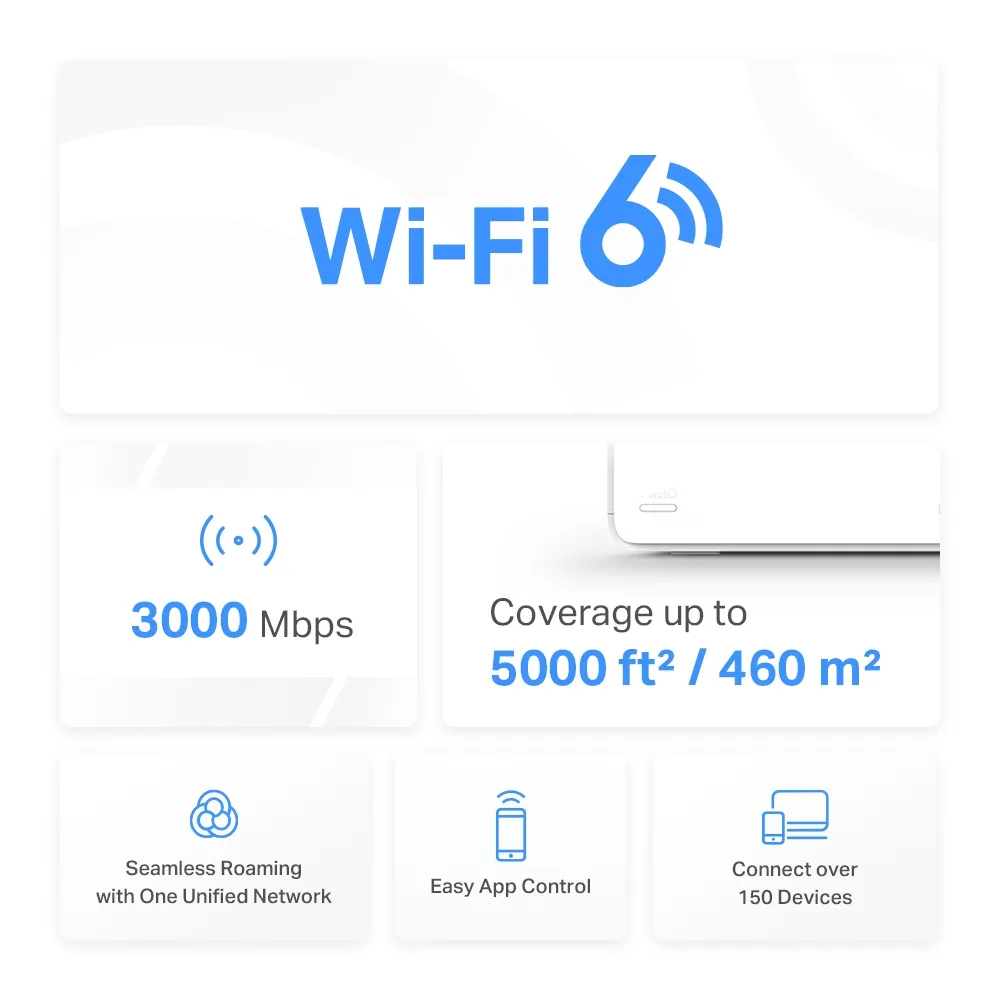 Mercusys Halo H80X technical specifications showing AX3000 speeds
