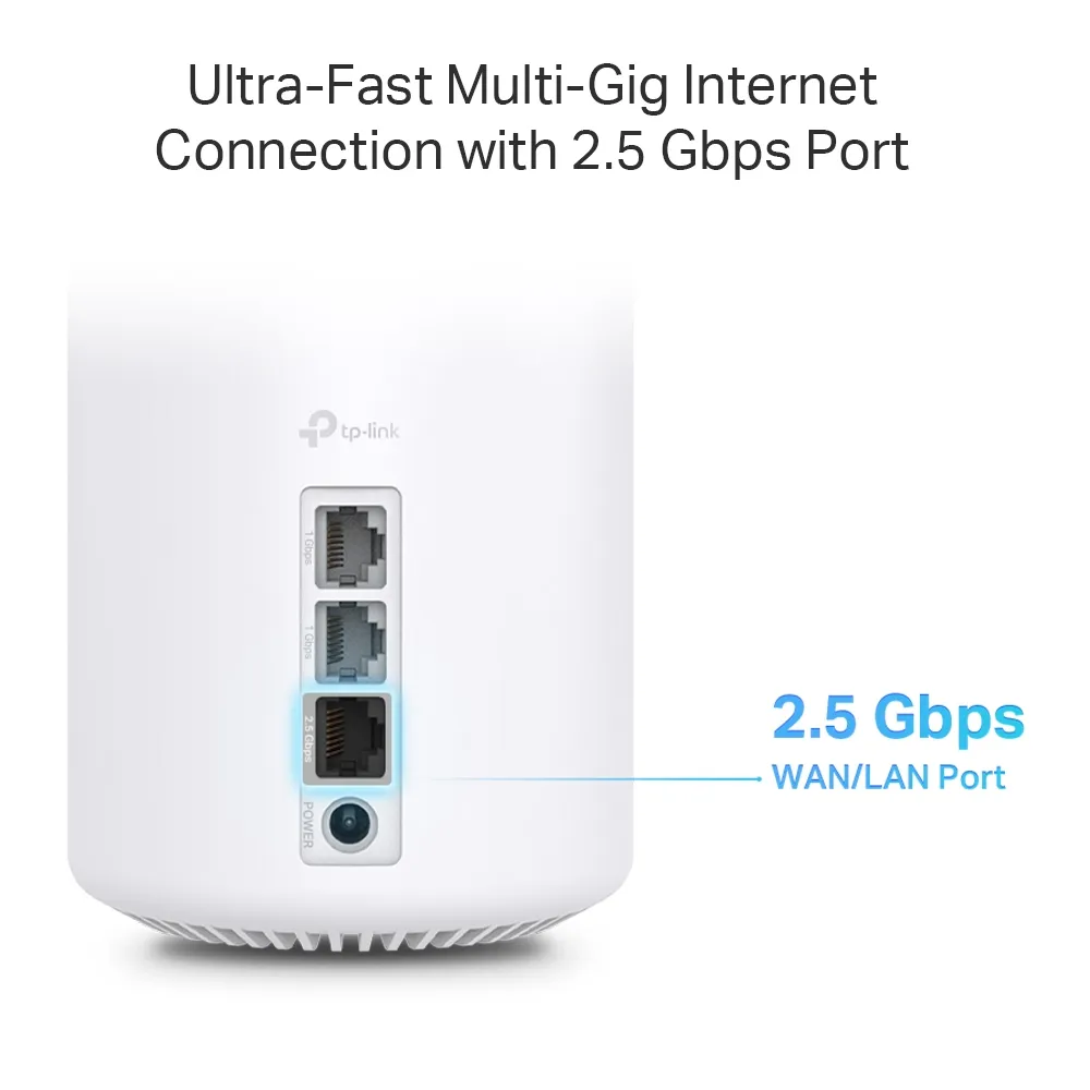 TP-Link Deco X80 rear port array with 2.5G and dual gigabit ports