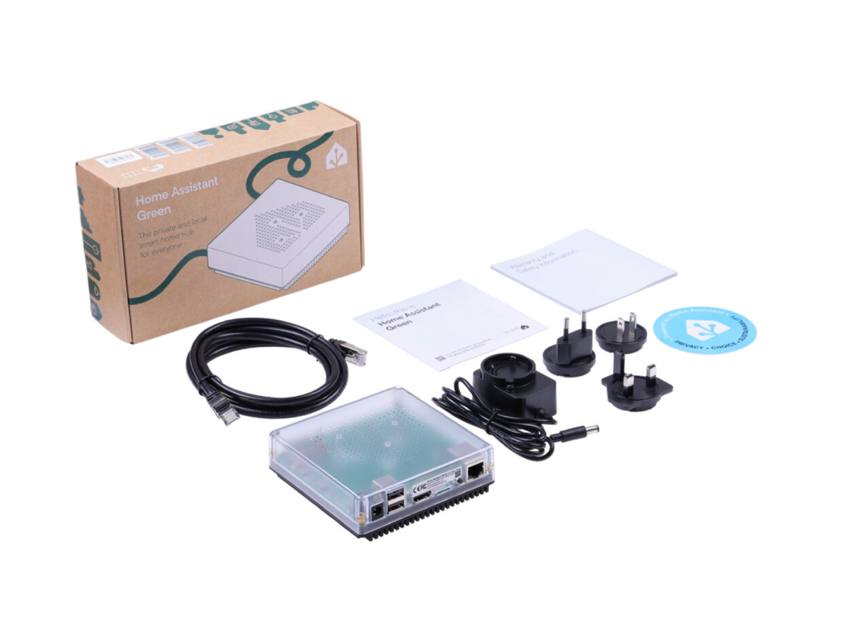 Home Assistant Green contents in the box