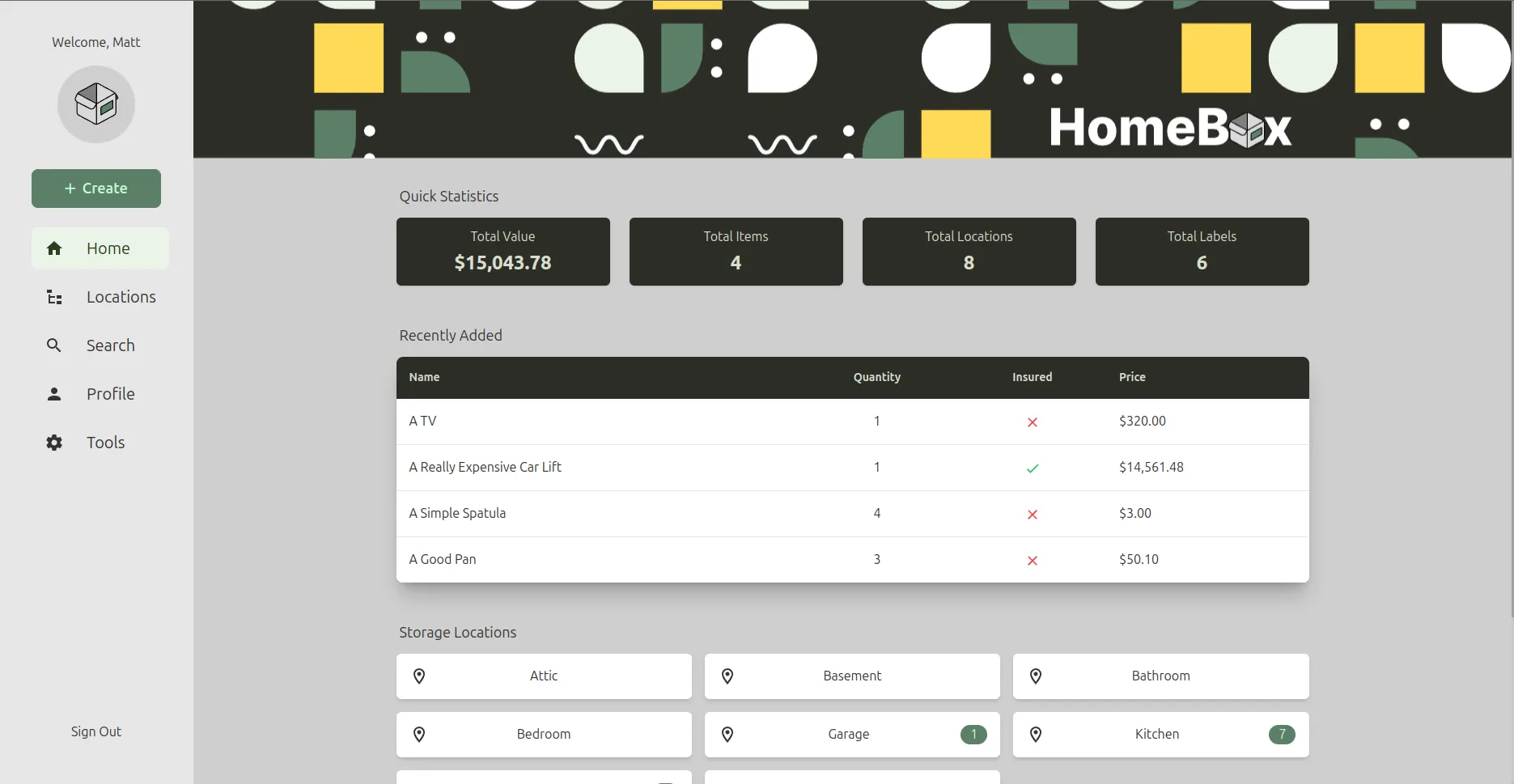 Homebox Screenshot