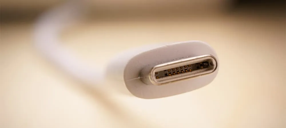 White USB-C-style plug used as the original Thunderbolt connector illustration