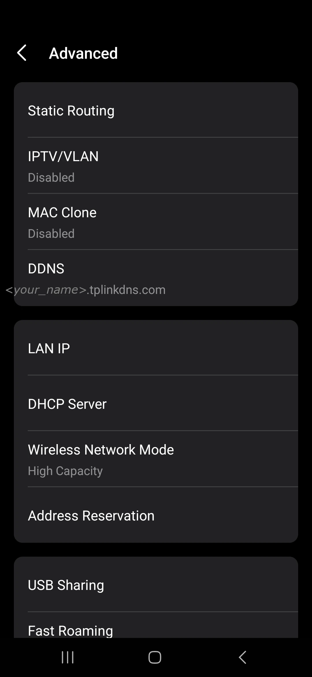 Deco BE65 Screenshot - Advanced Options