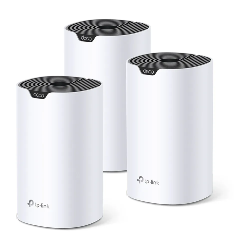 Three TP-Link Deco S4 AC1200 mesh nodes