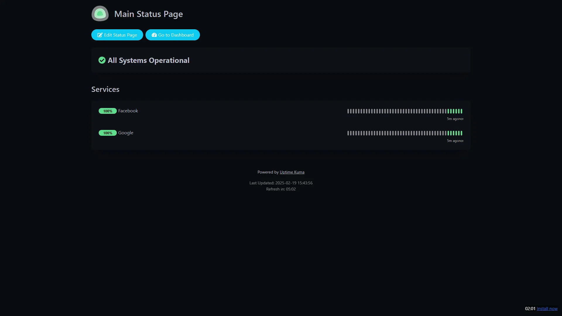 Uptime Kuma - Status Page
