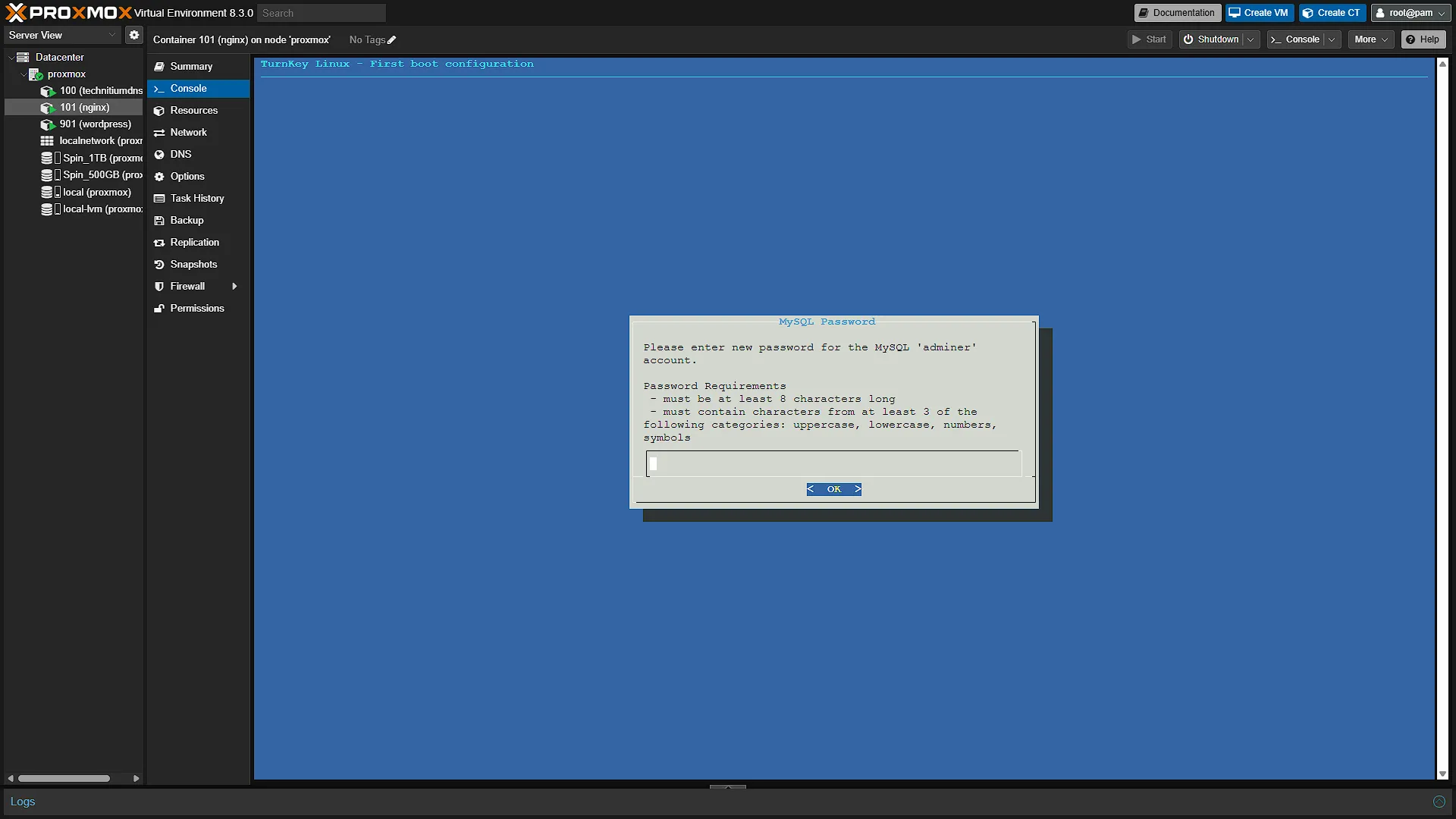 Configure NGINX Container - 1 - Adminer Password