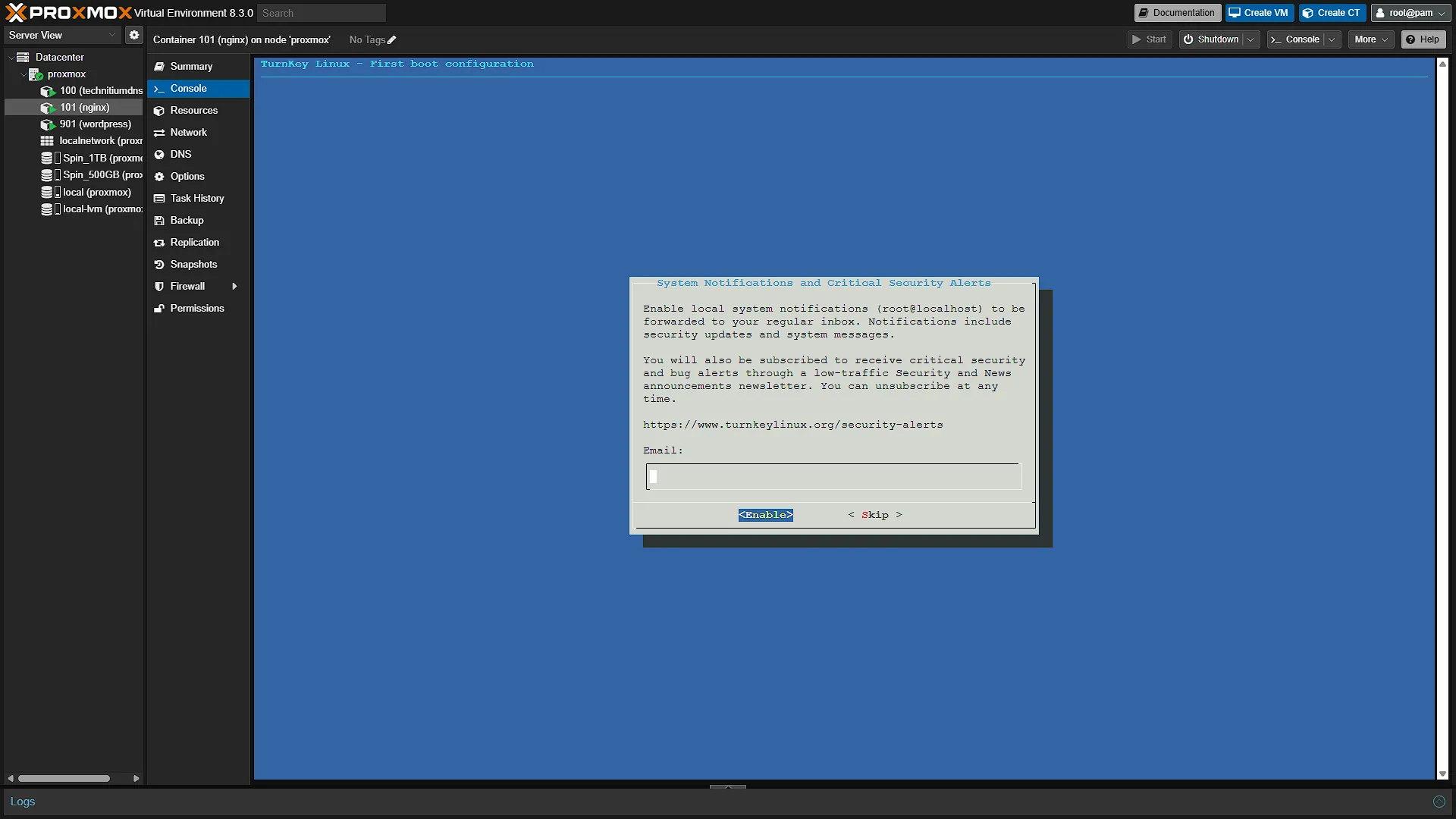 Configure NGINX Container - 3 - Security Notifications