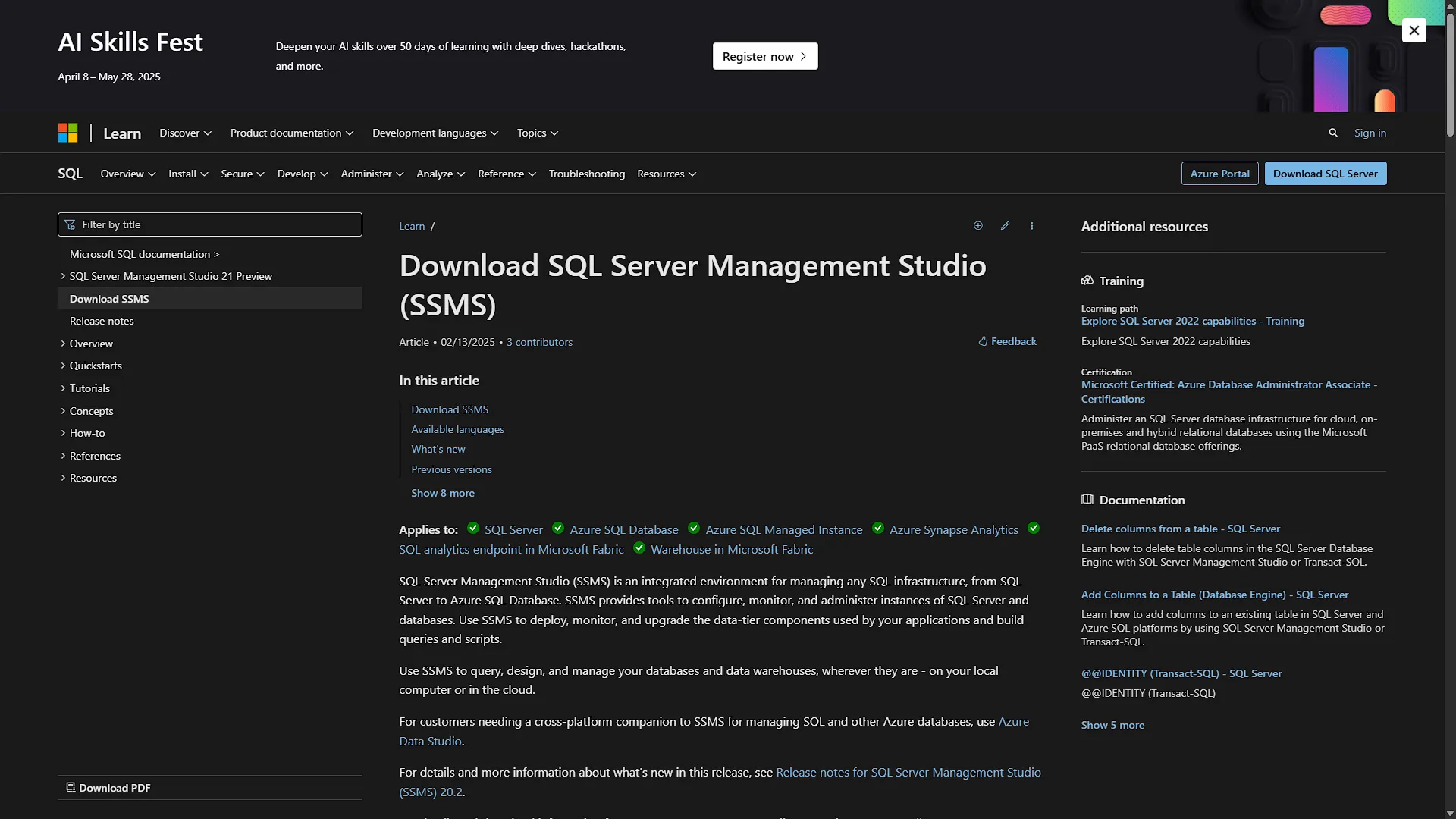 Configure SQL Server - 1 - SSMS Web