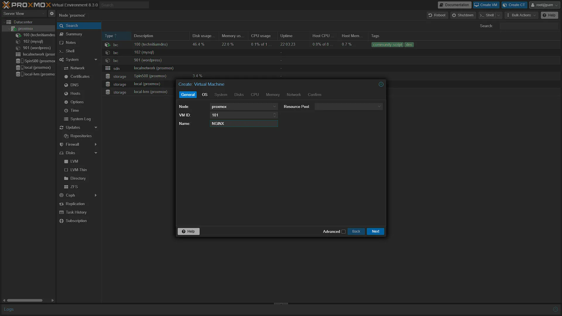 Create VM - 1 General