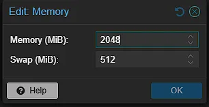 Edit memory and swap