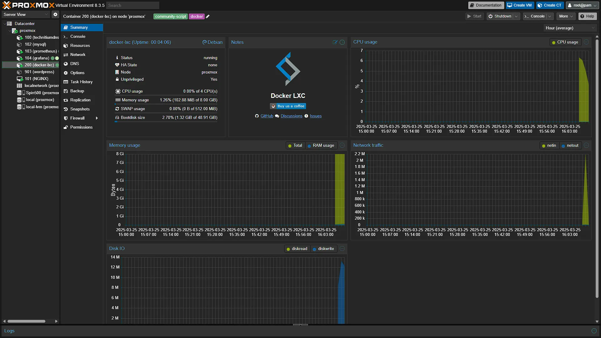 Install Docker LXC - 33 - Summary View