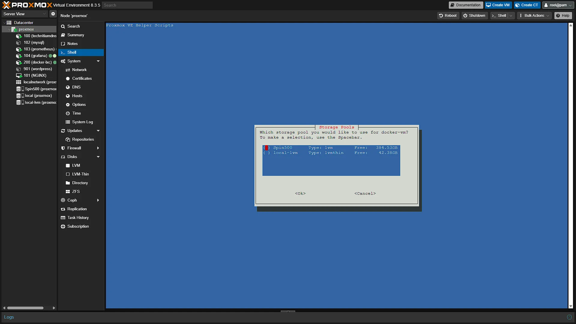 Install Docker VM - 17 - Select Disk