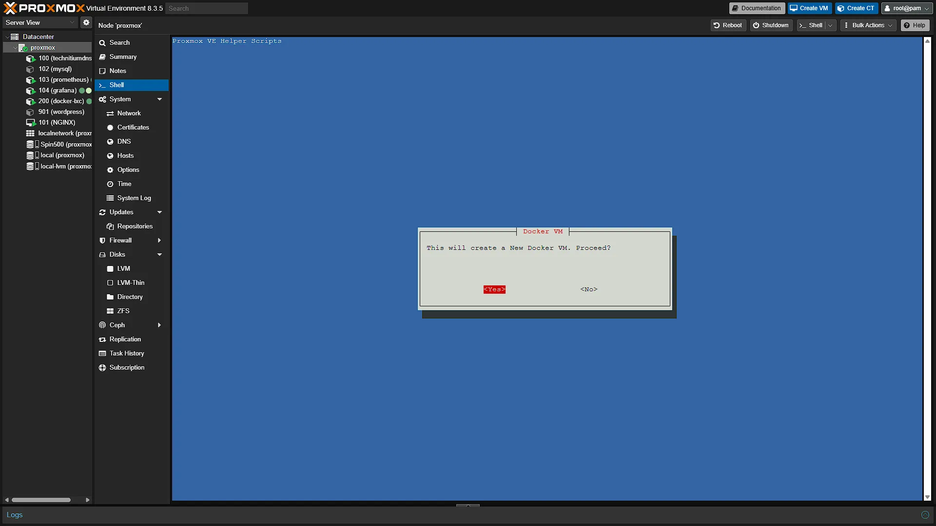 Install Docker VM - 2 - Confirm