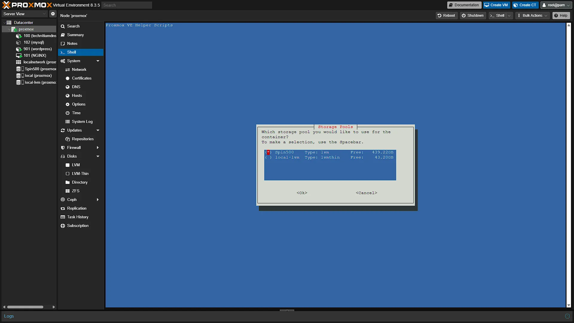Install Prometheus - 5 - Select Disk