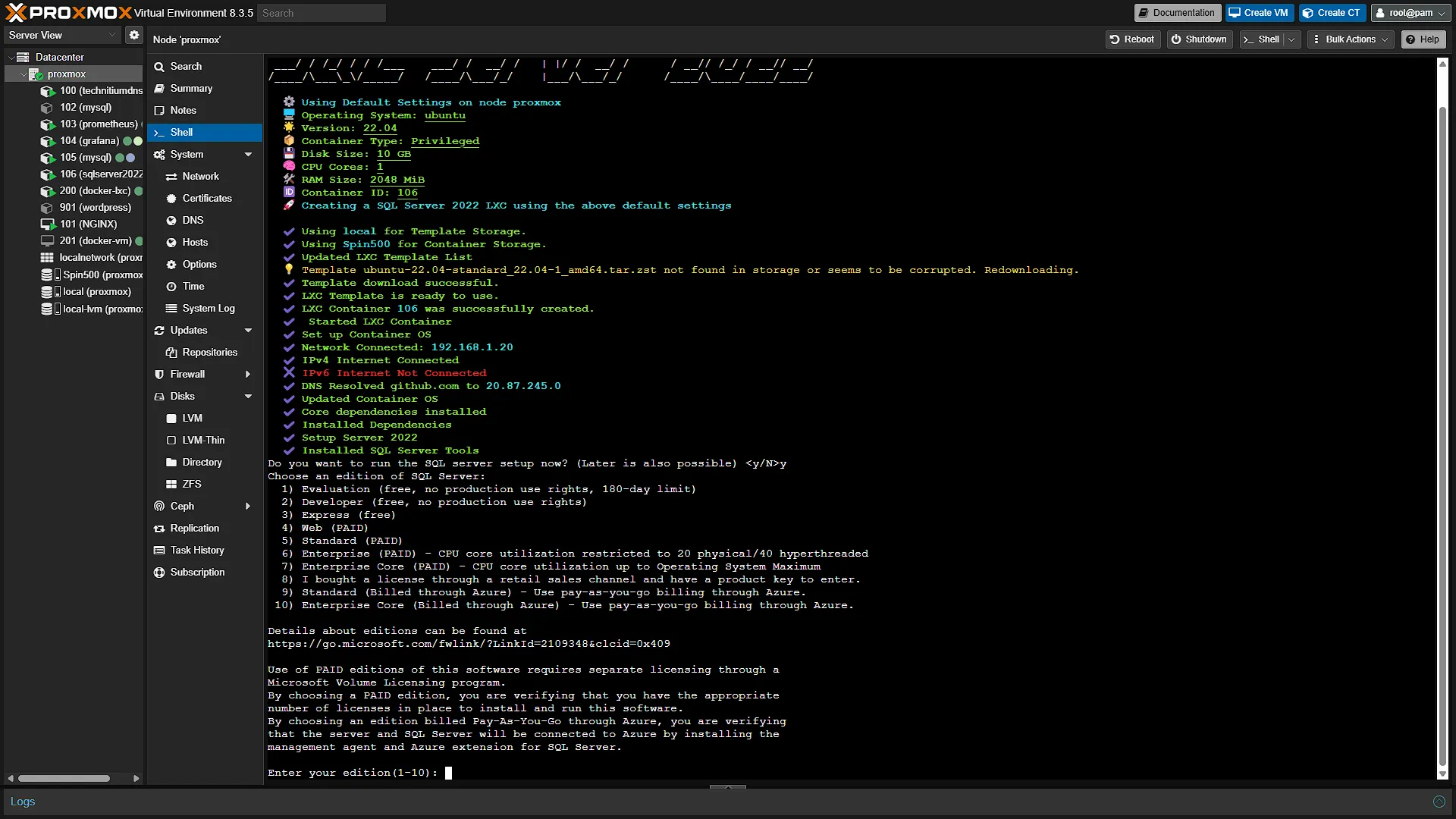 Install SQL Server - 8 - Edition Select