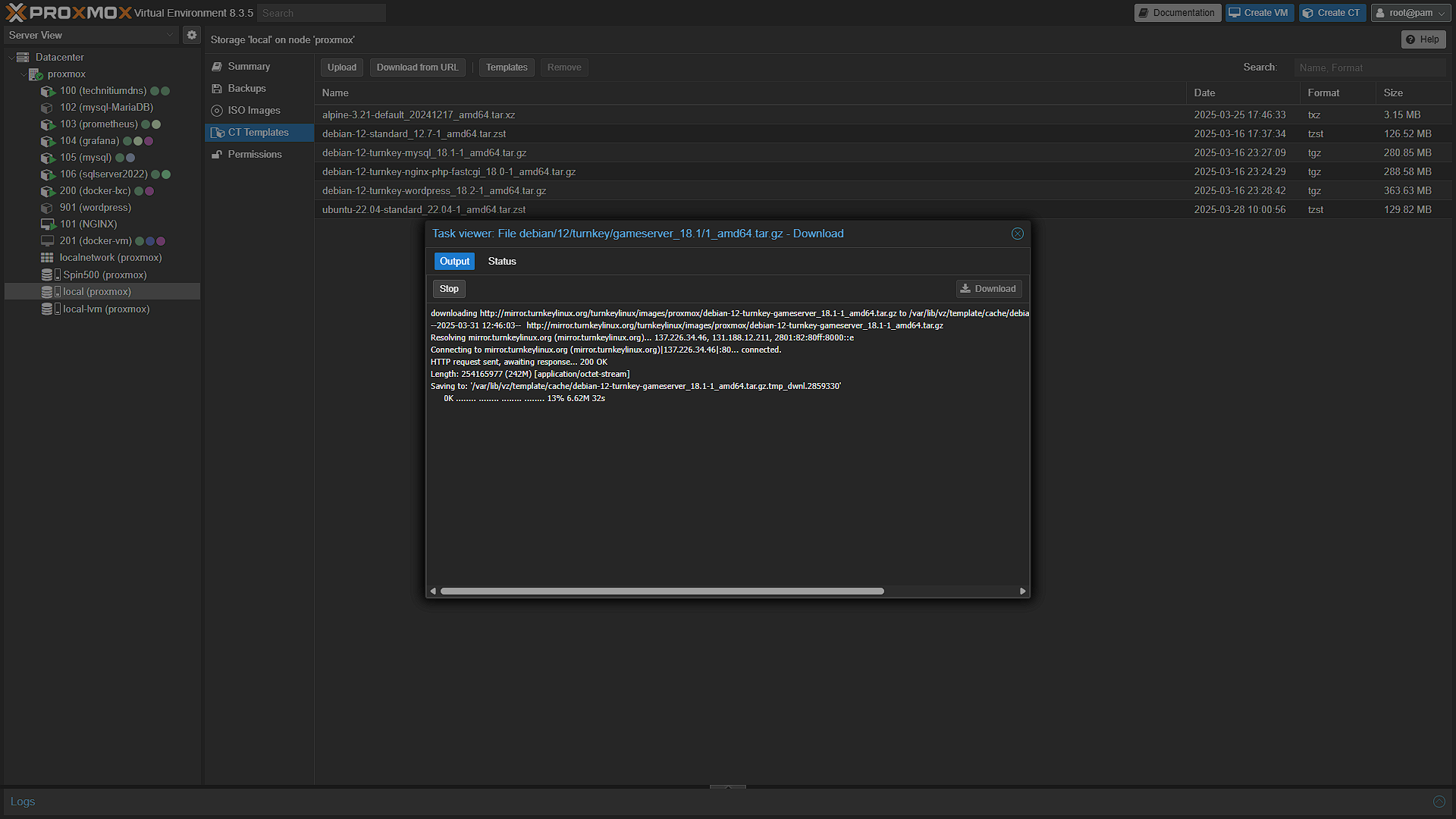 Install Turnkey Gameserver - 3 - Download TLK Template