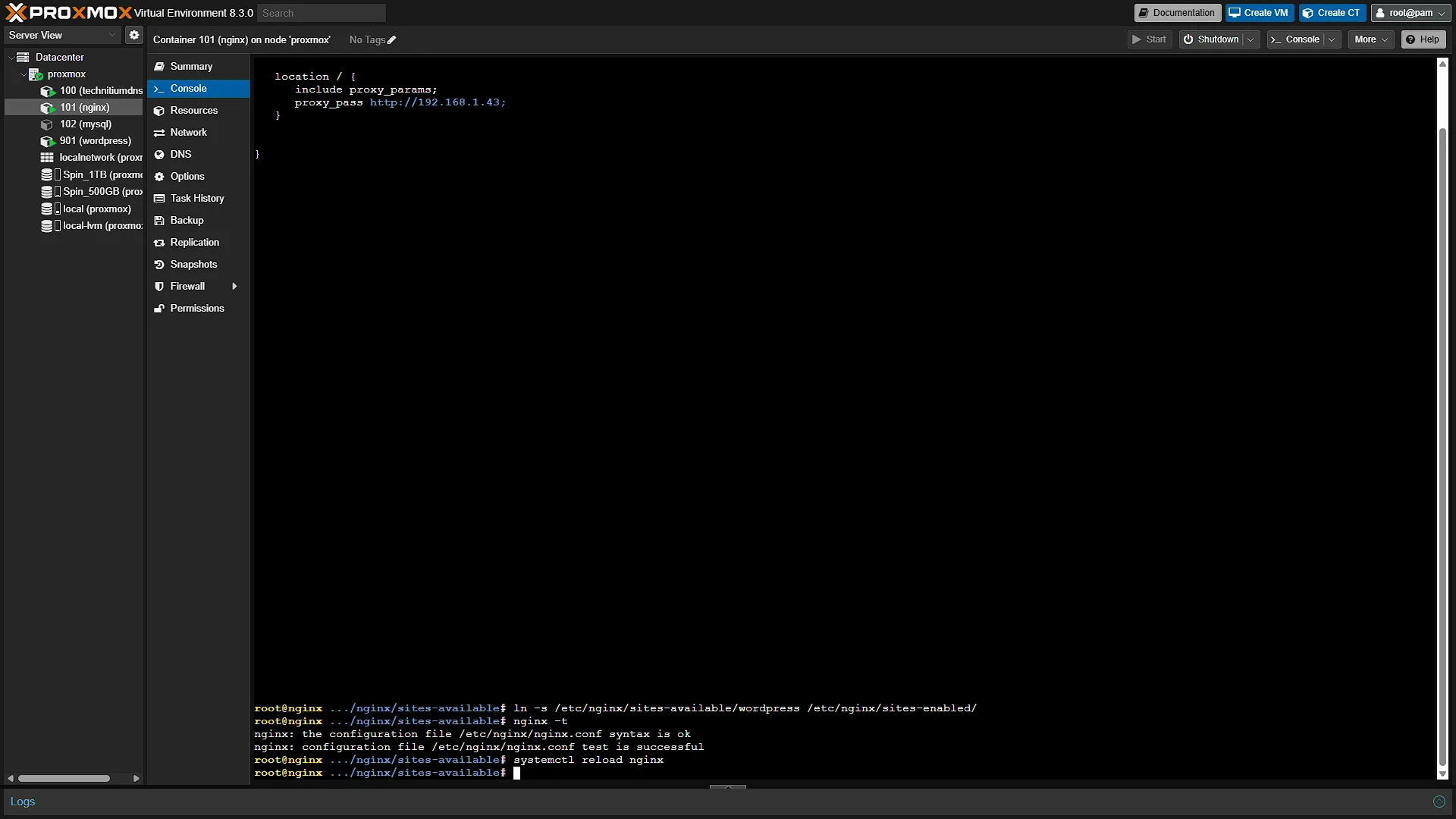 Nginx Outside Traffic Setup - 4 - Check and restart config