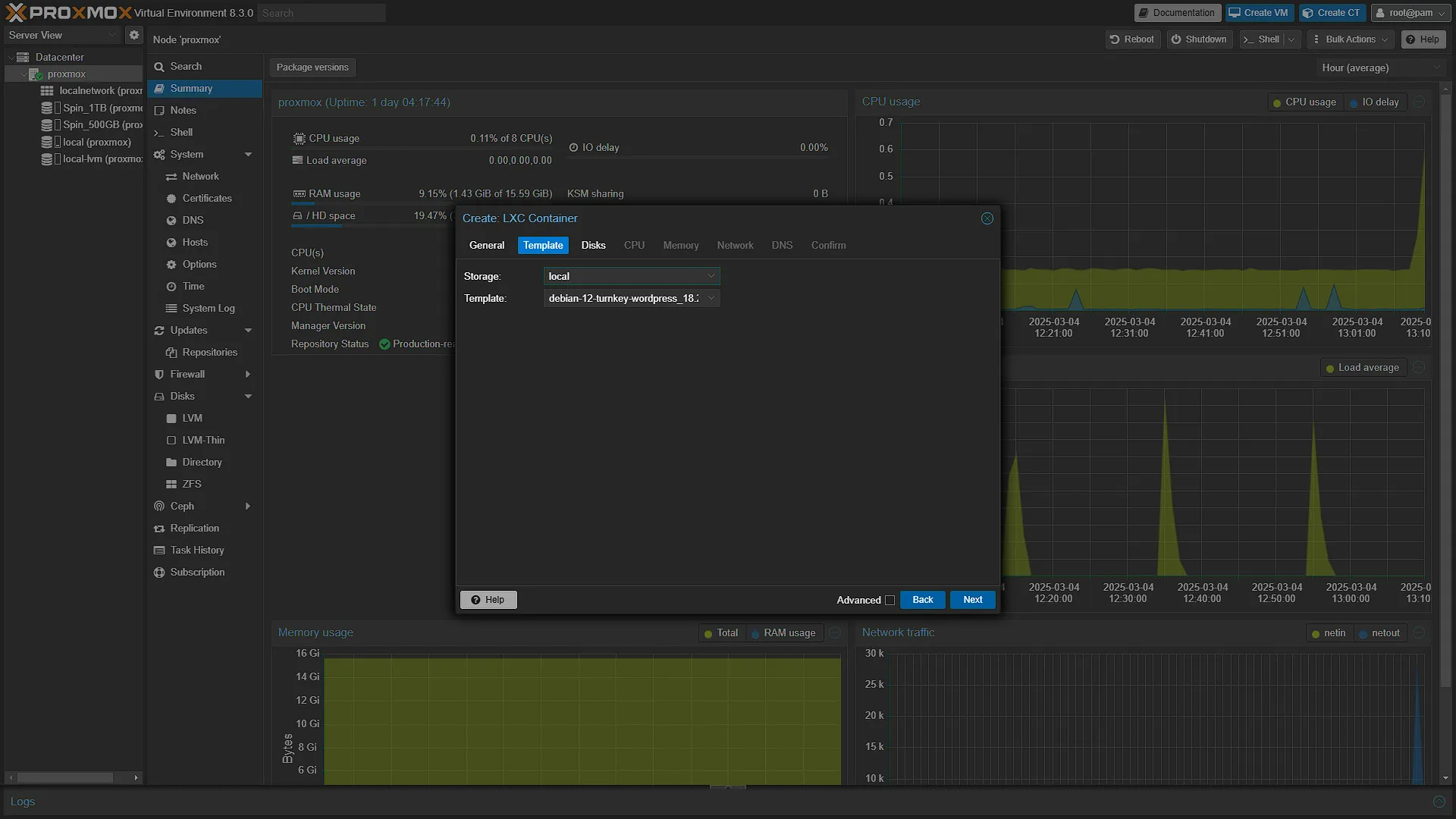 Proxmox Create LXC Container - Step 2