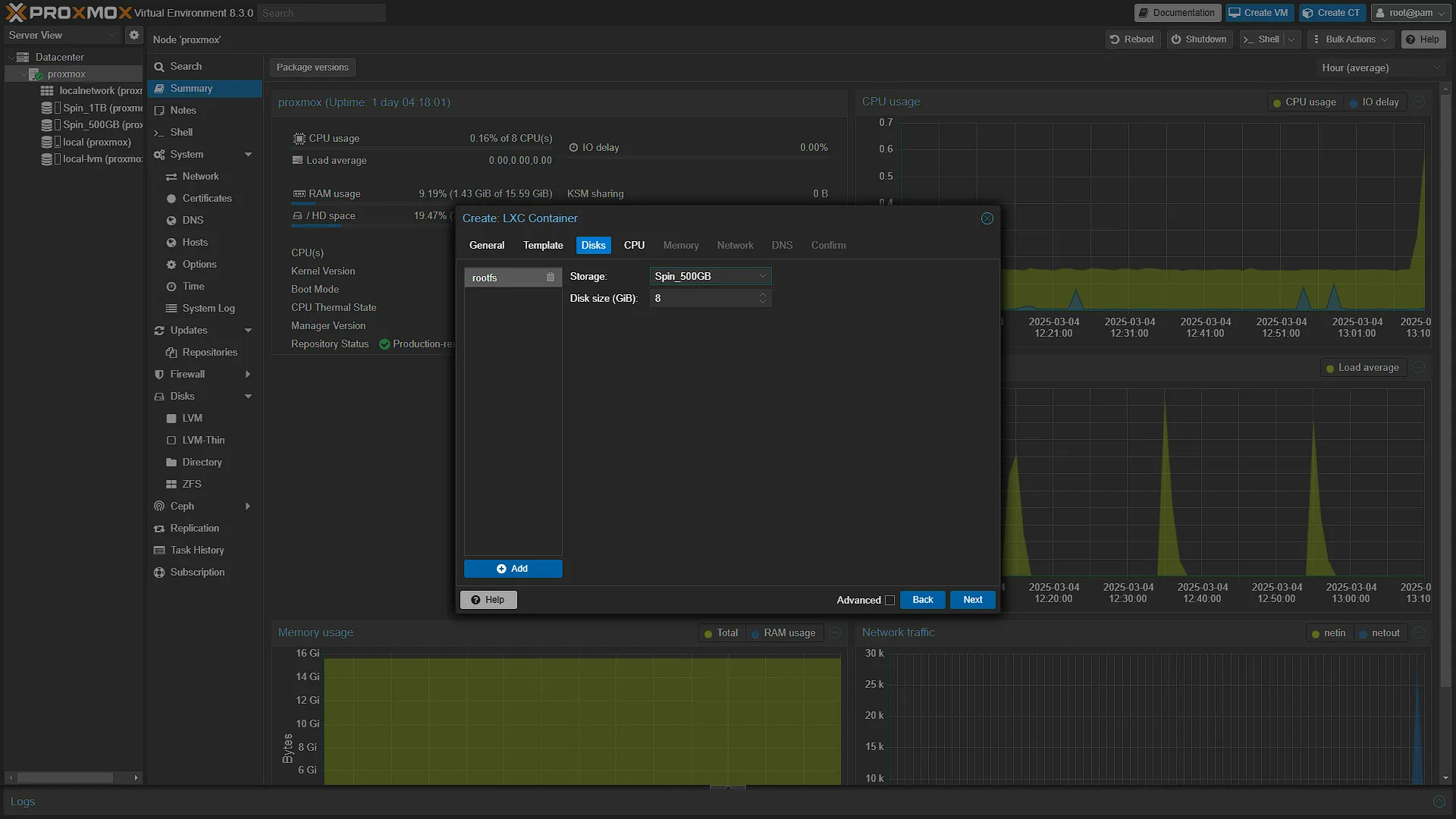 Proxmox Create LXC Container - Step 3