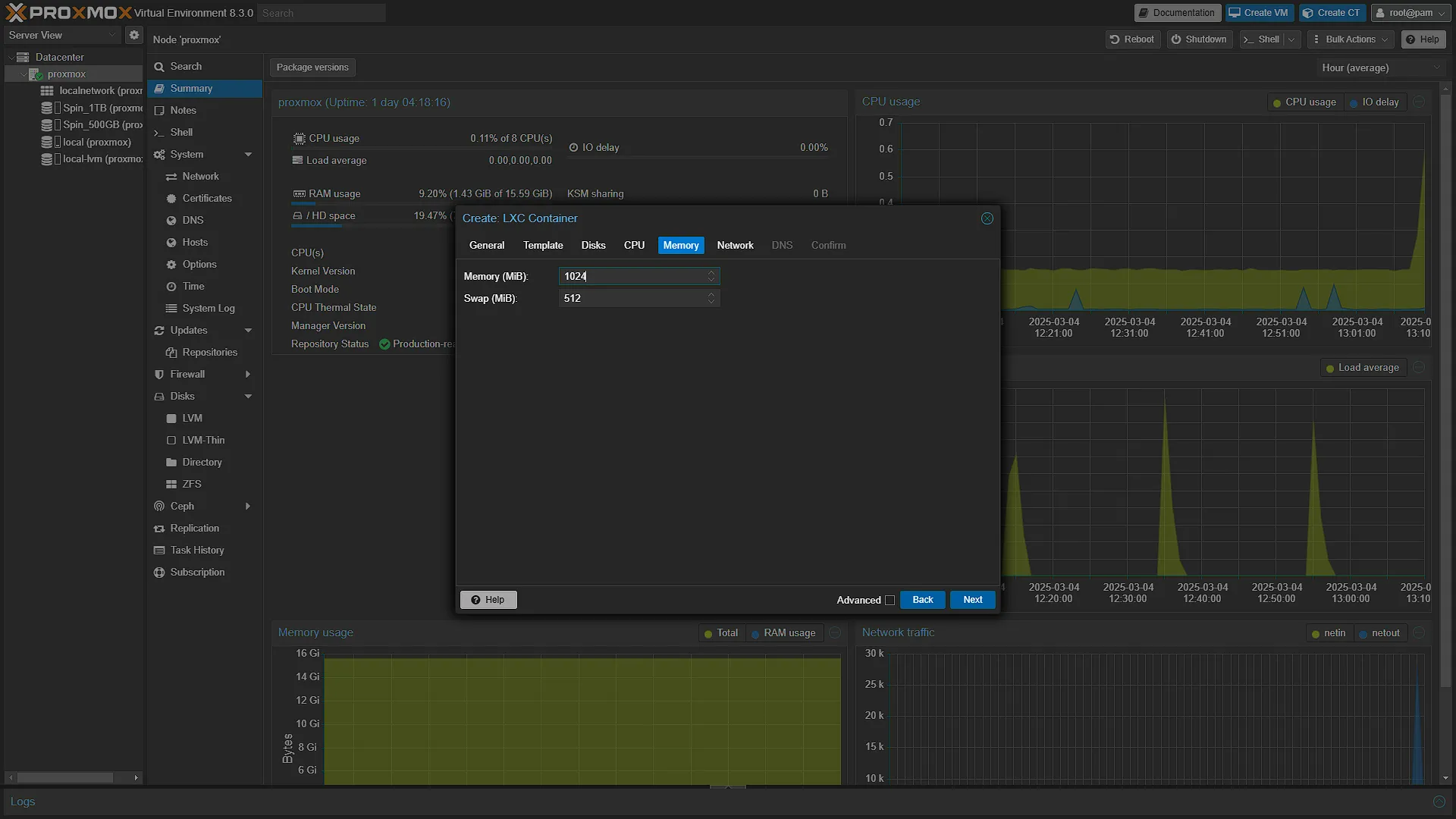 Proxmox Create LXC Container - Step 5