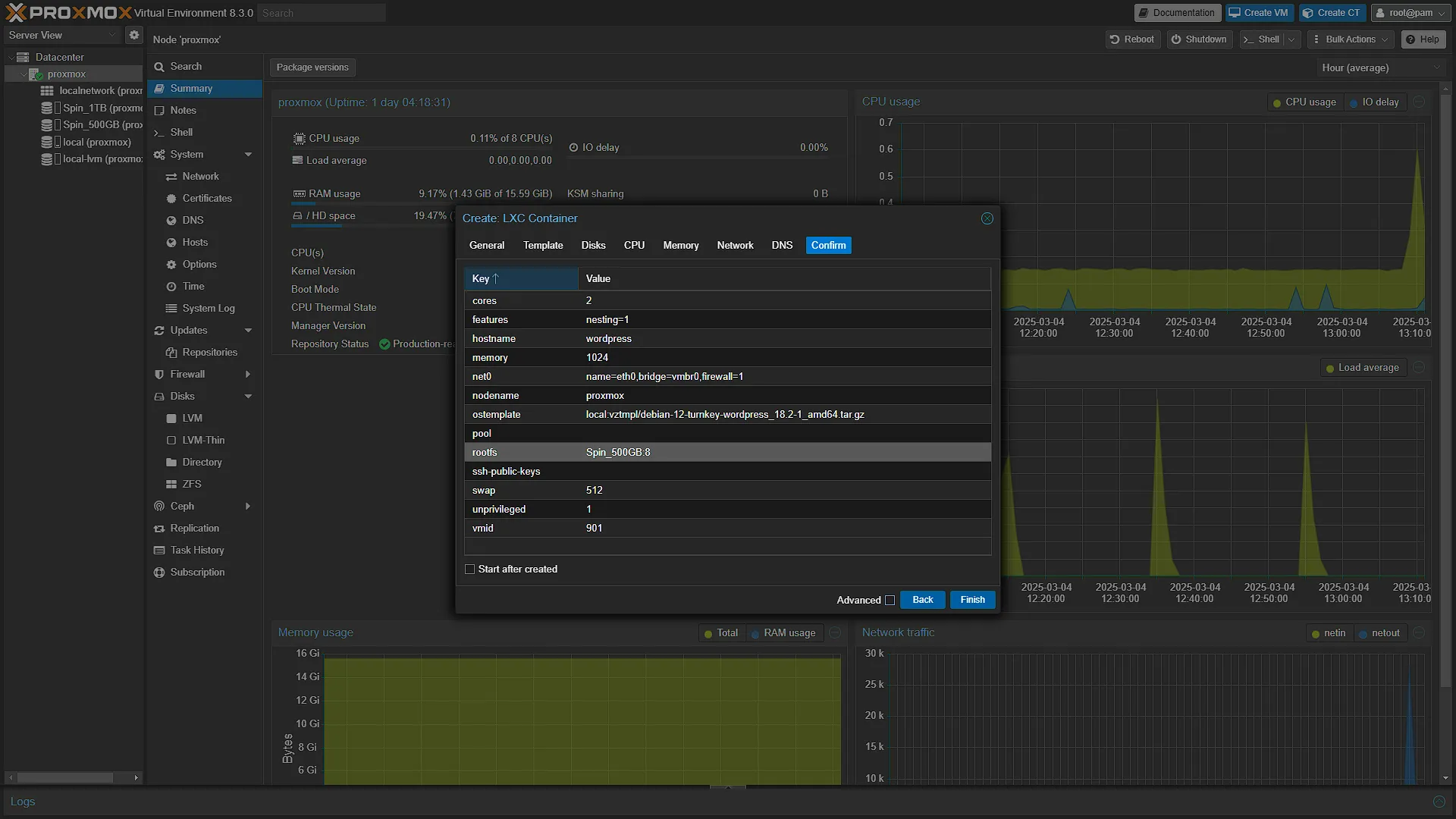 Proxmox Create LXC Container - Step 8