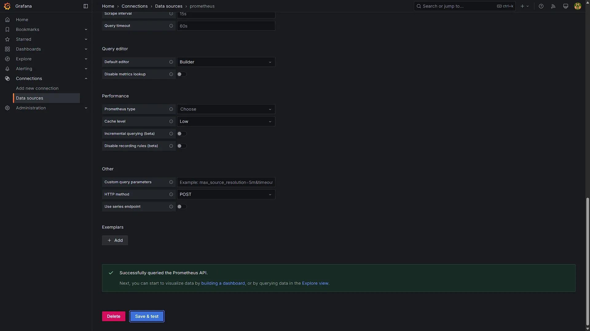 Setup Grafana - 9 - Test Success
