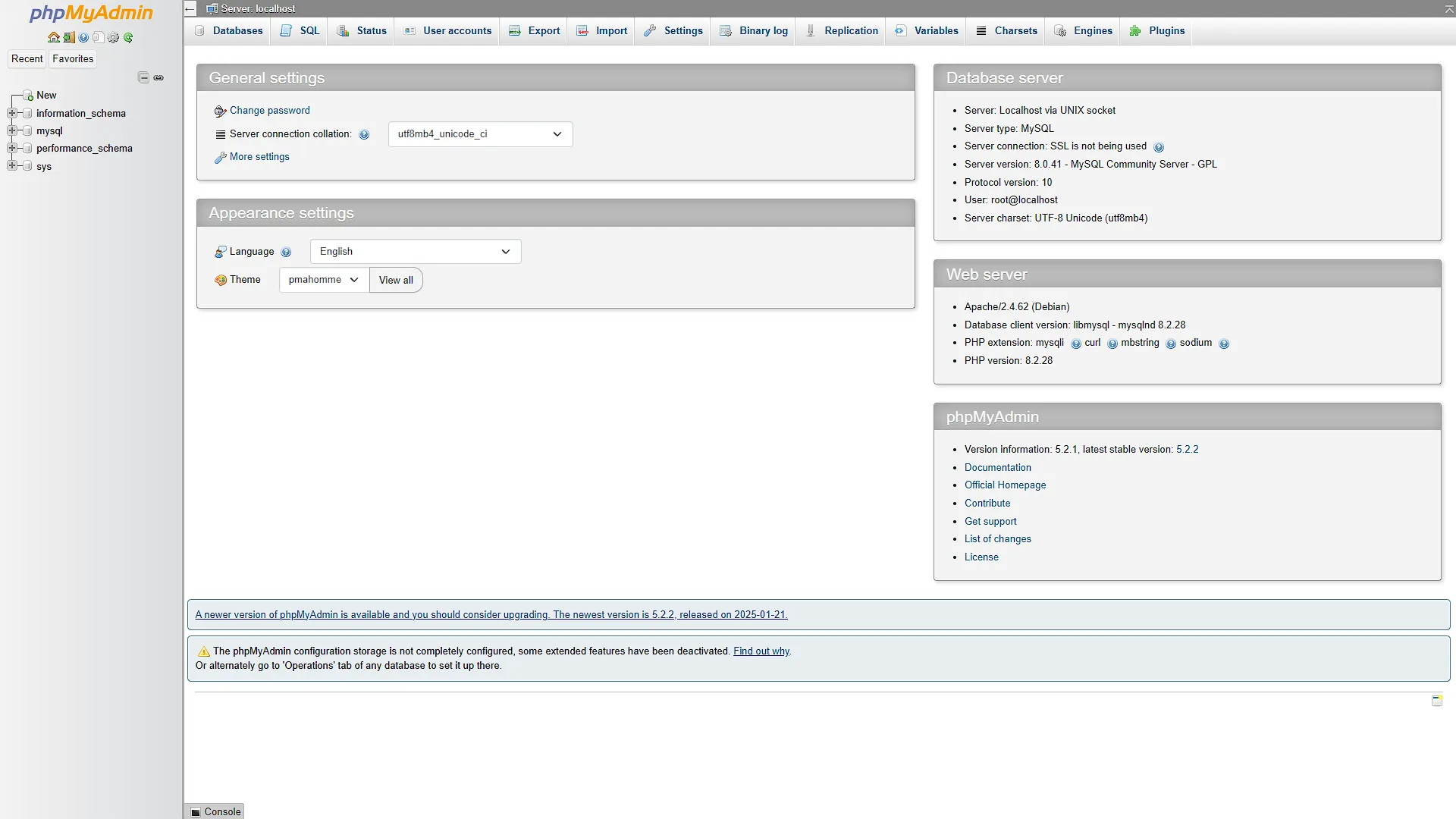 Setup MySQL - 3 - Home