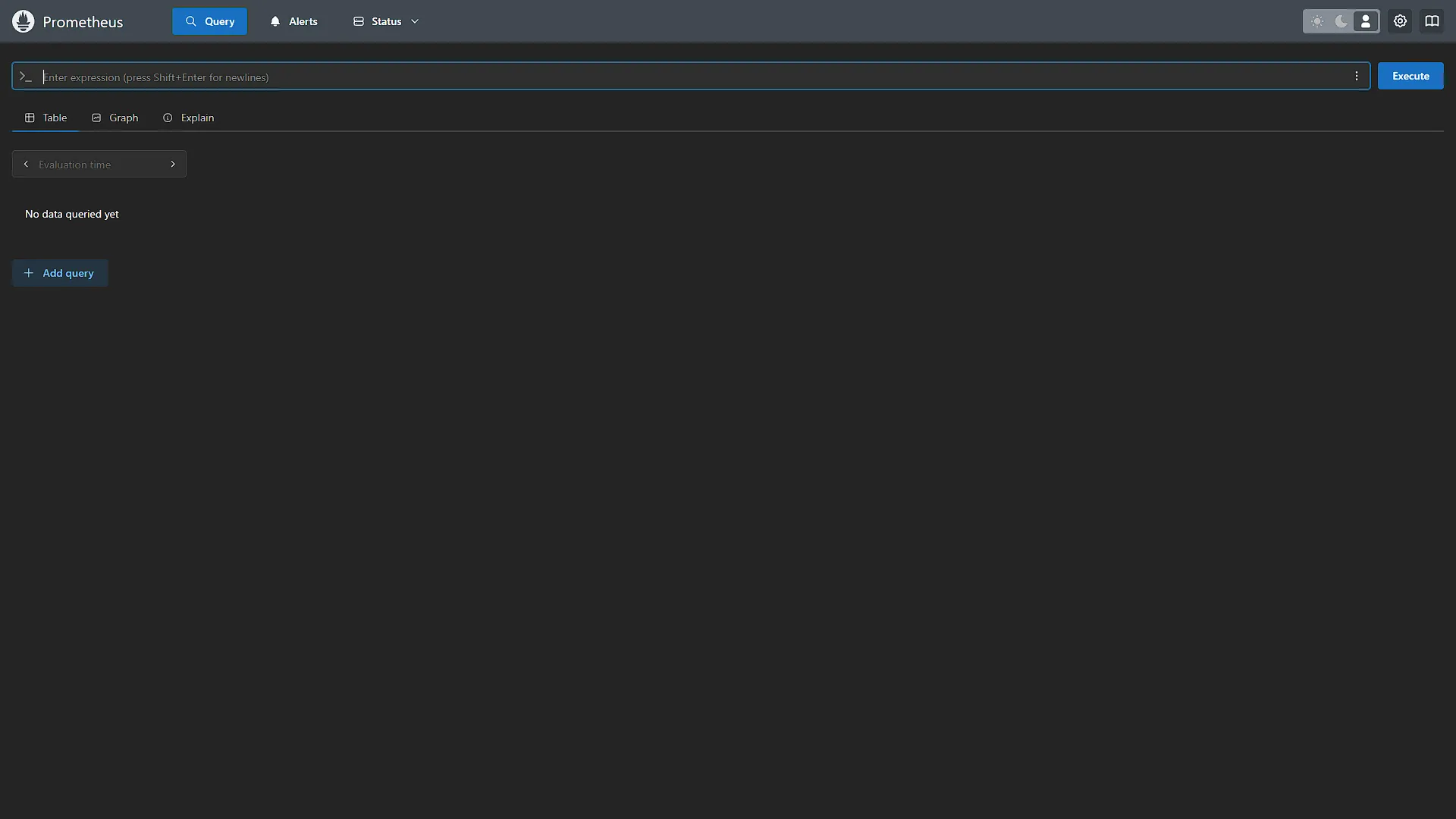 Setup Prometheus - 1 - Prometheus Window