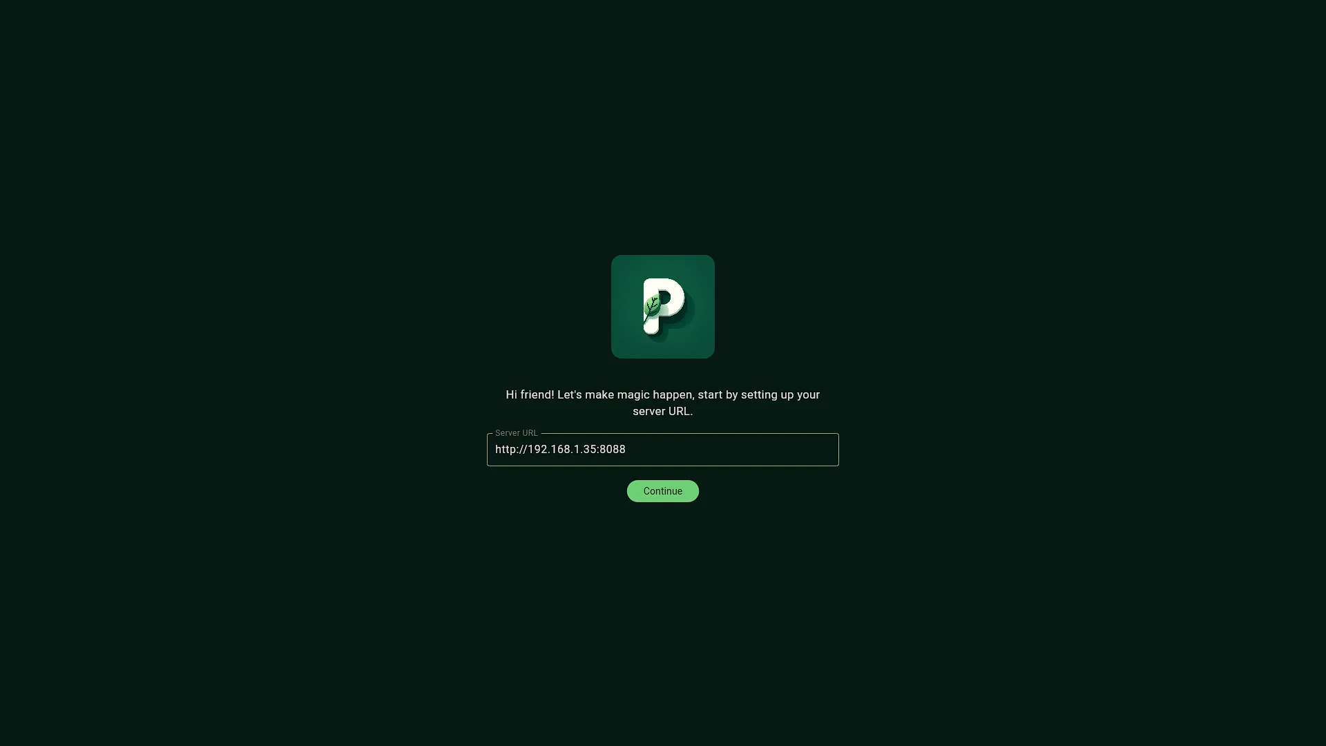 Access Plant-it - 1 - Server URL