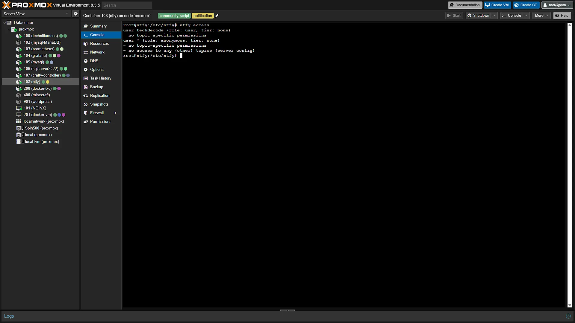 Configure ntfy - 11 - check access