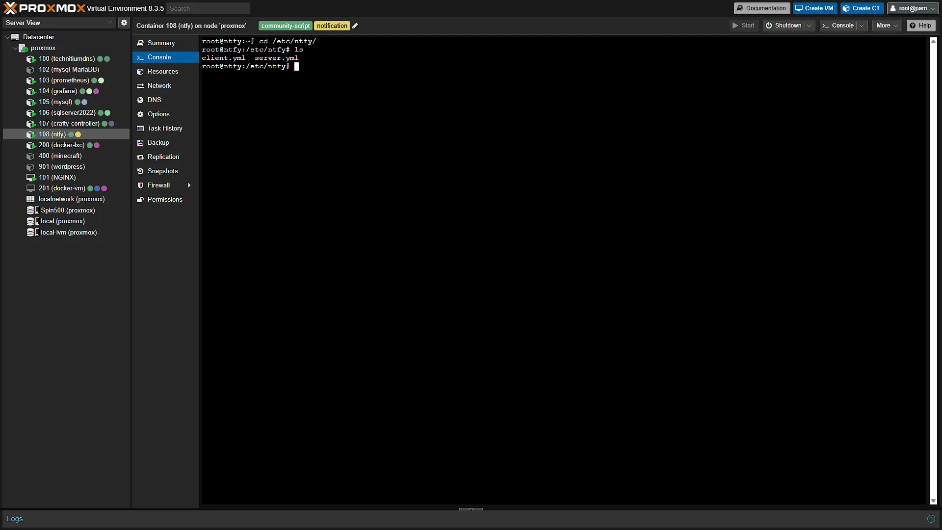 Configure ntfy - 2 - Directory and filesa