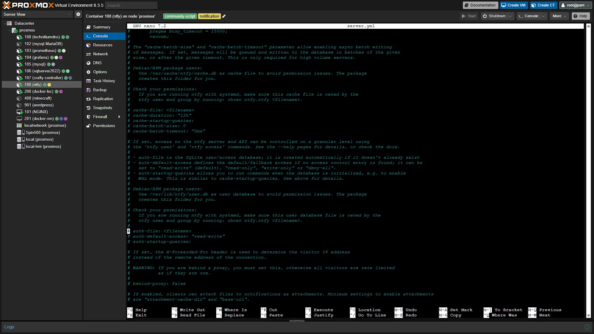 Configure ntfy - 4 - config items