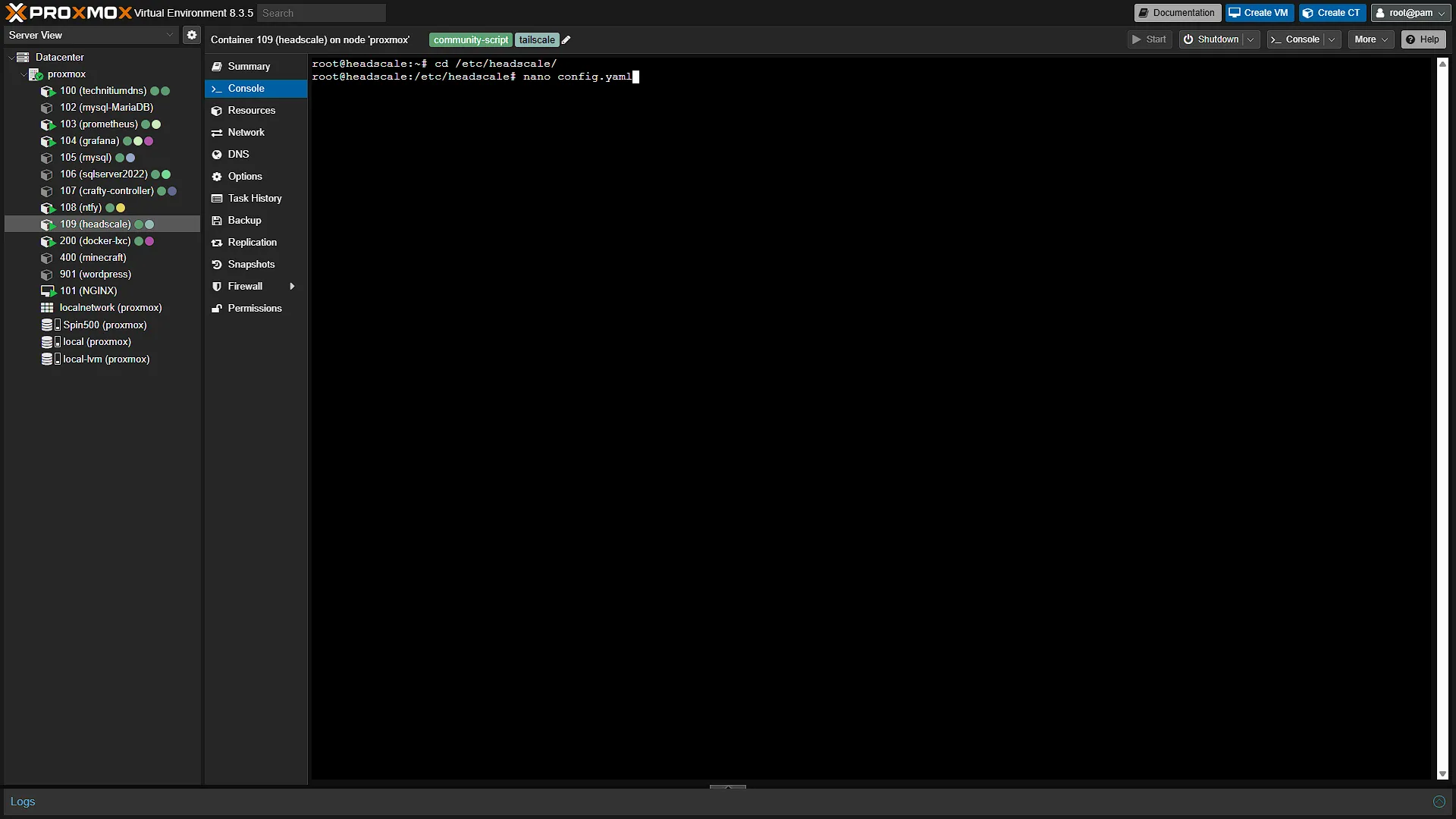 Headscale Config - 1 - Directory and config file
