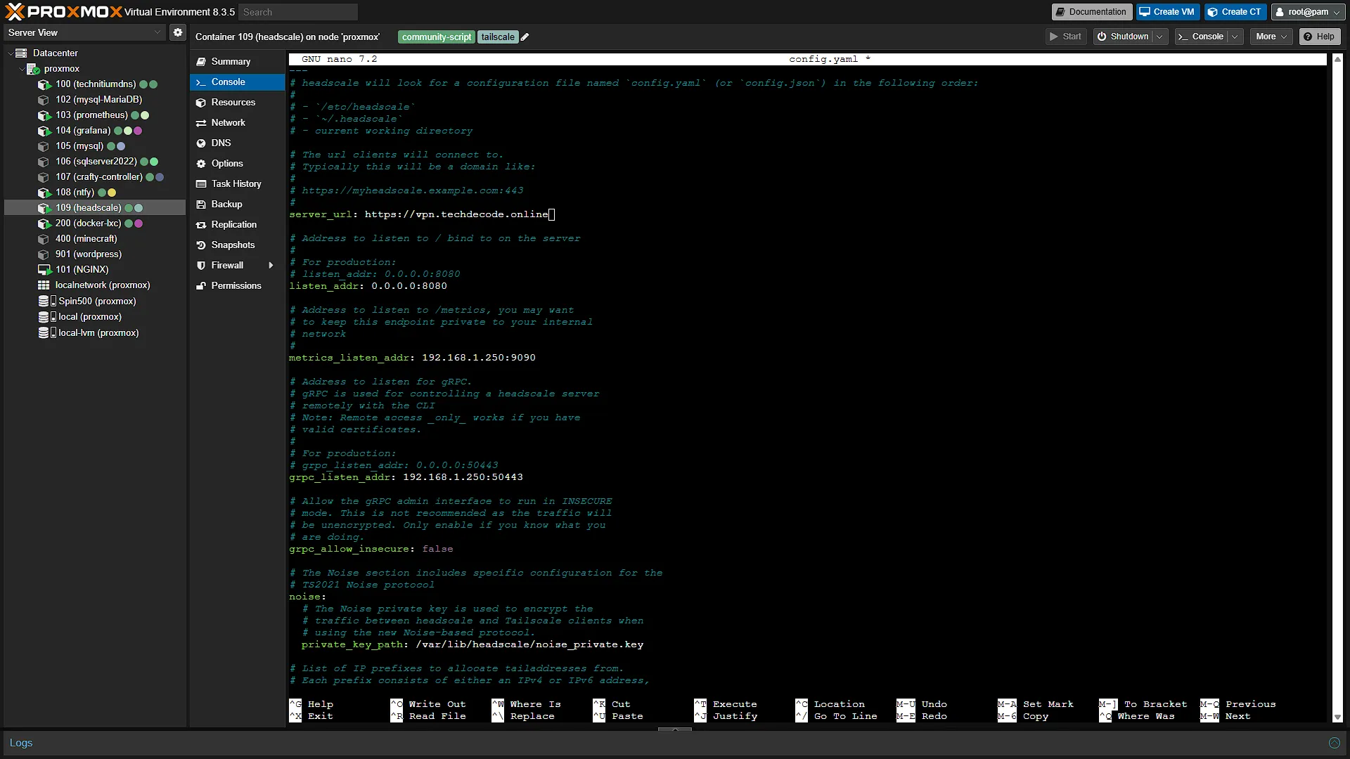 Headscale Config - 2 - Config File
