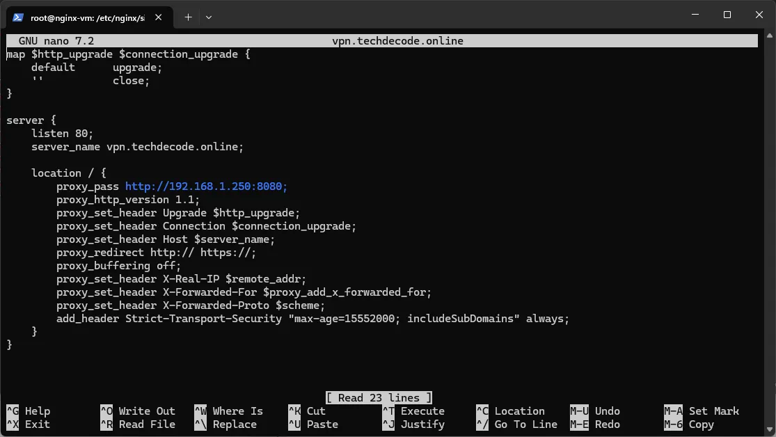 Headscale Nginx - 2 - Config File