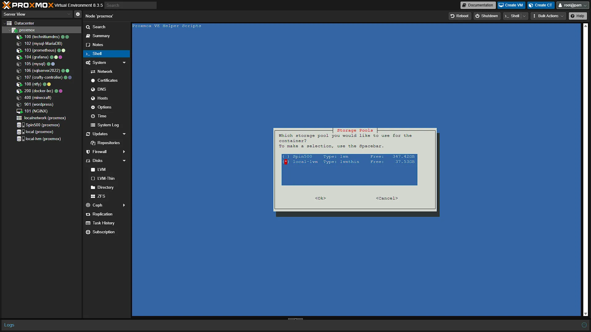 Install Headscale - 4 - Disk Select