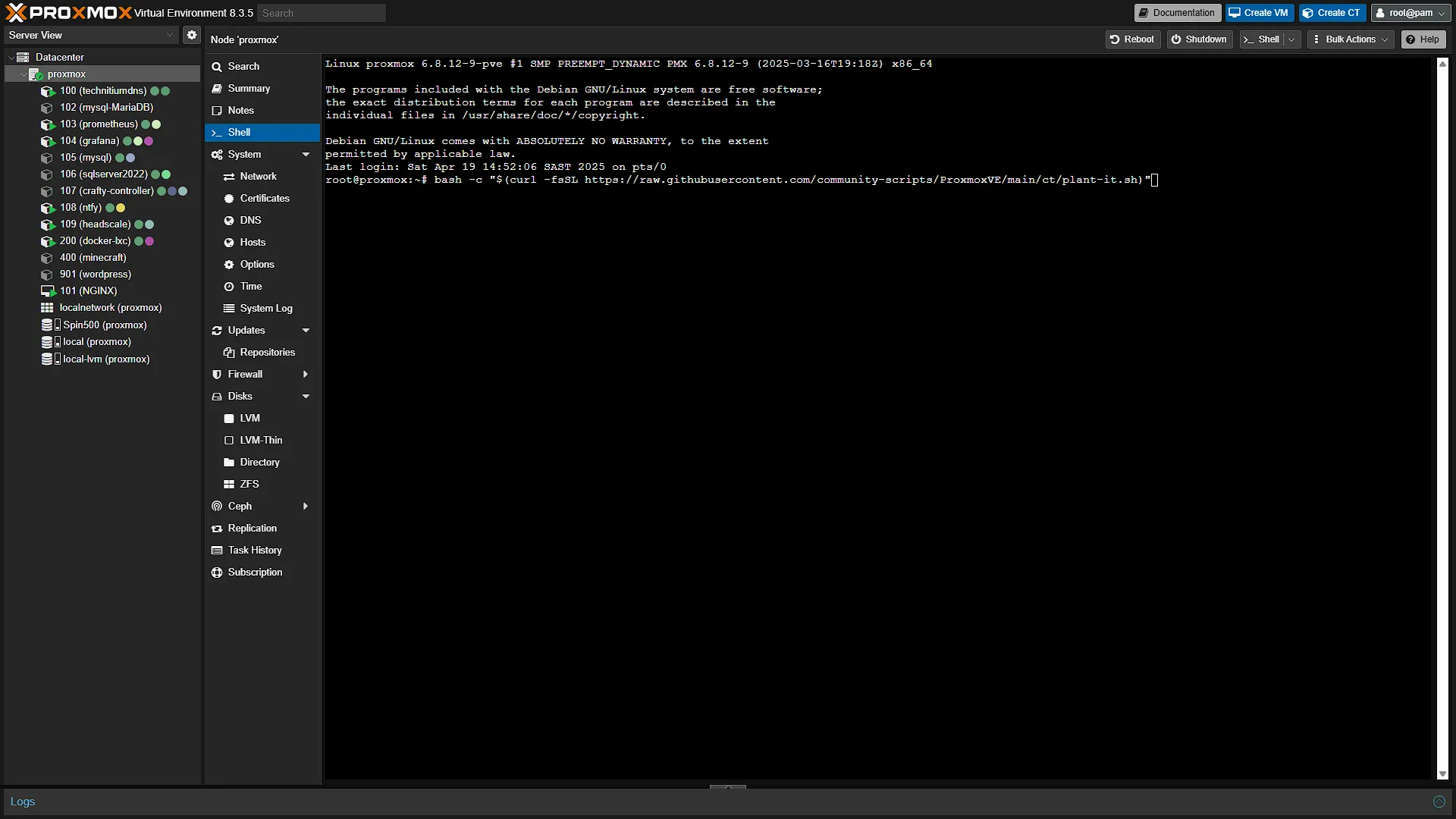Install Plant-it - 1 - Console