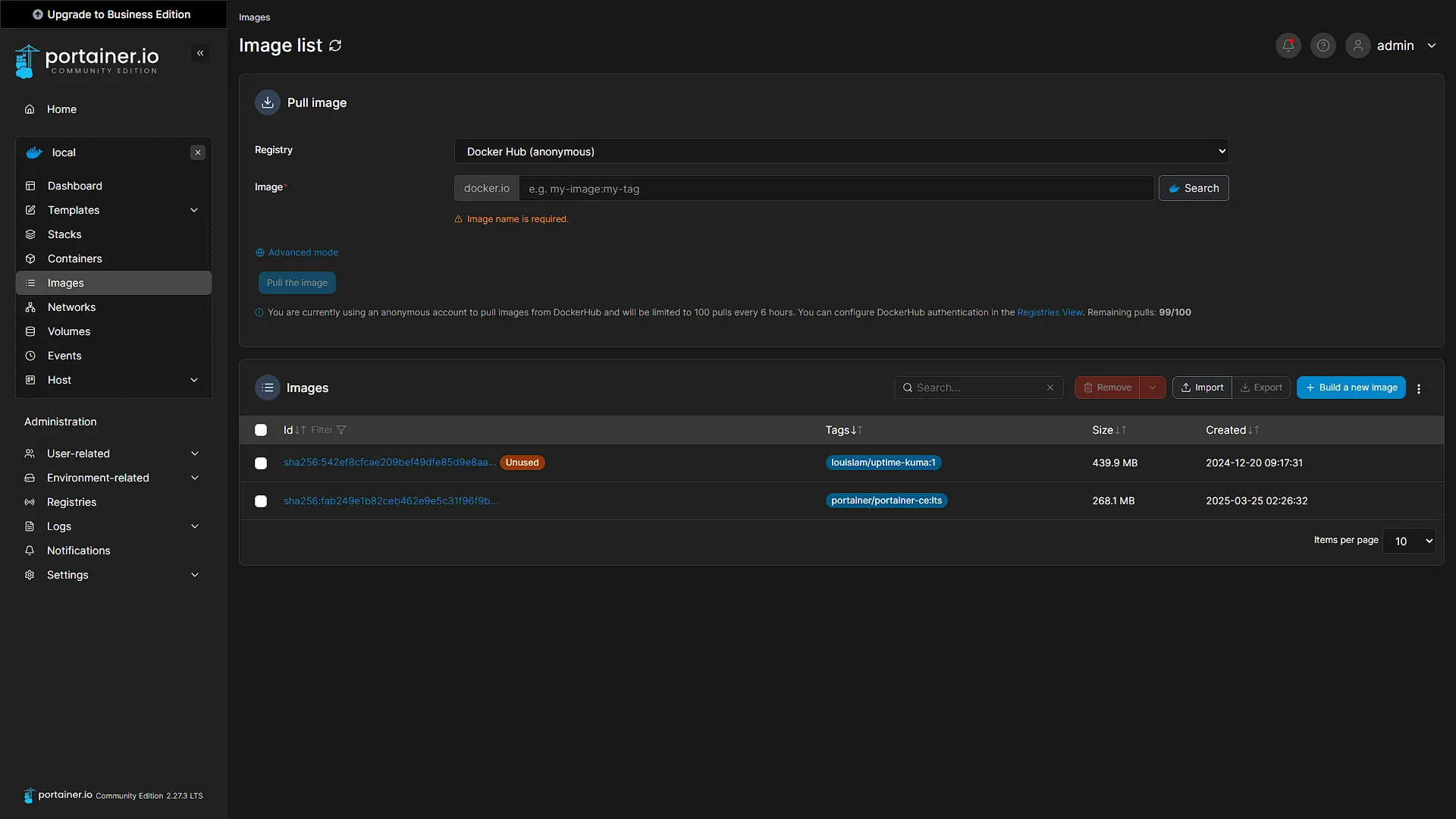 Install Uptime Kuma - 5 - Uptime Kuma Image Pulled