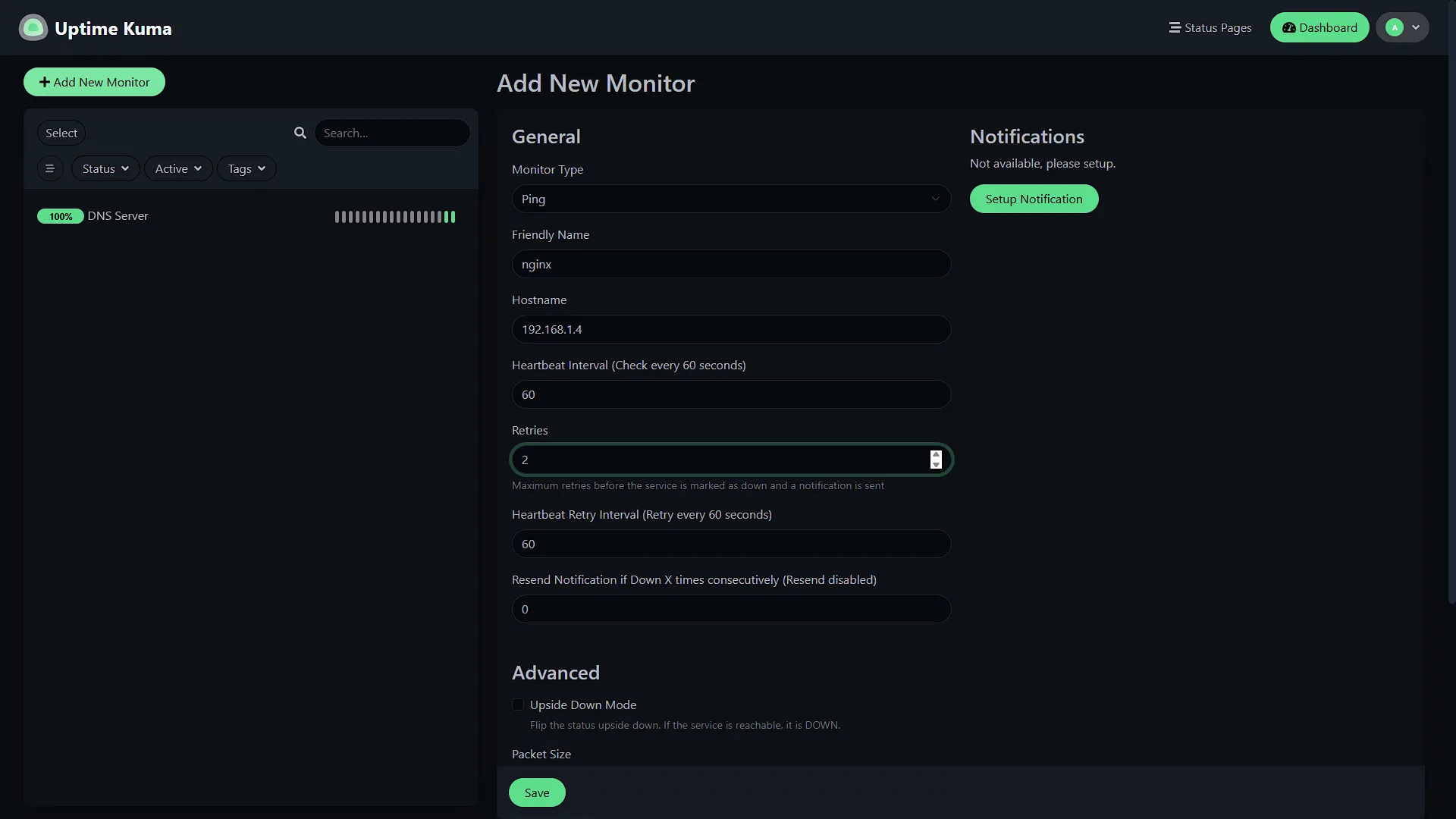 Set Up Uptime Kuma - 4 - Add nginx