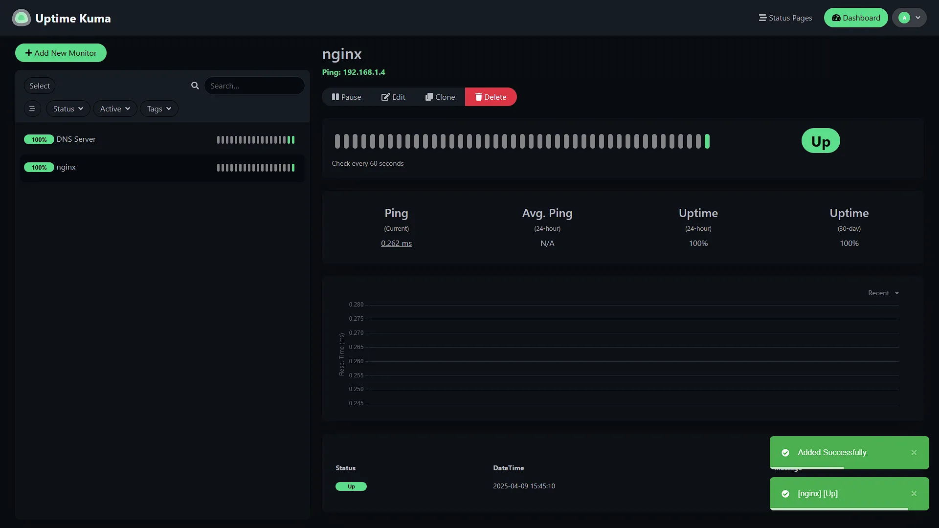 Set Up Uptime Kuma - 5 - nginx added