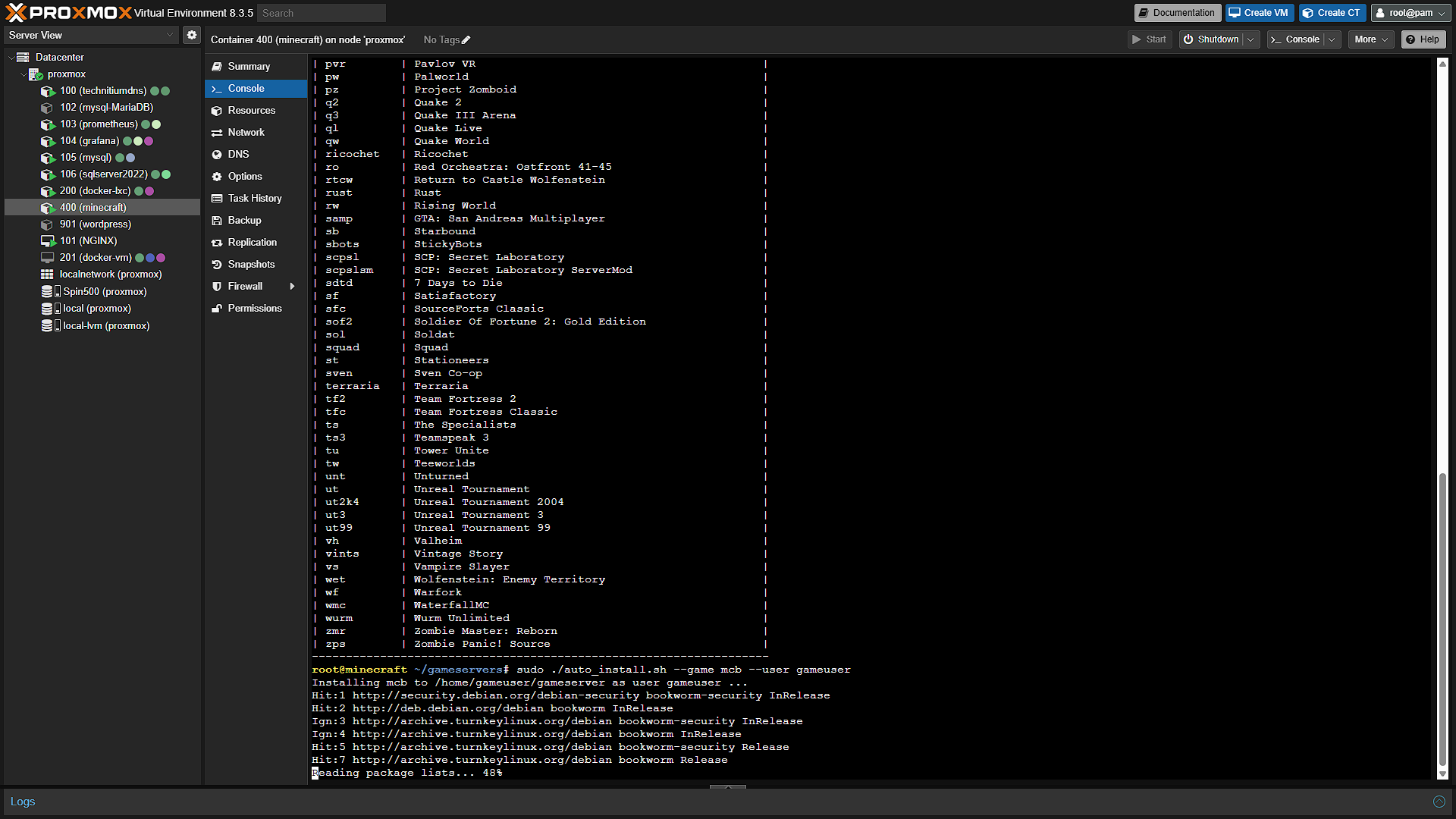 Setup Gameserver - 11 - Installing