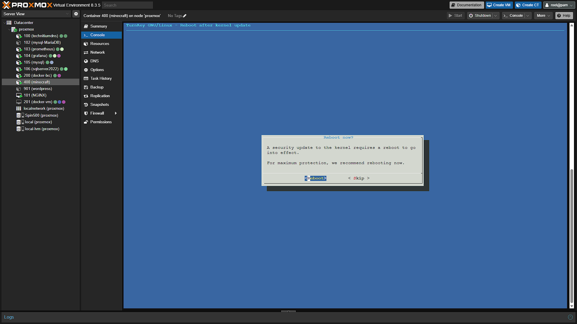 Setup Gameserver - 7 -Reboot
