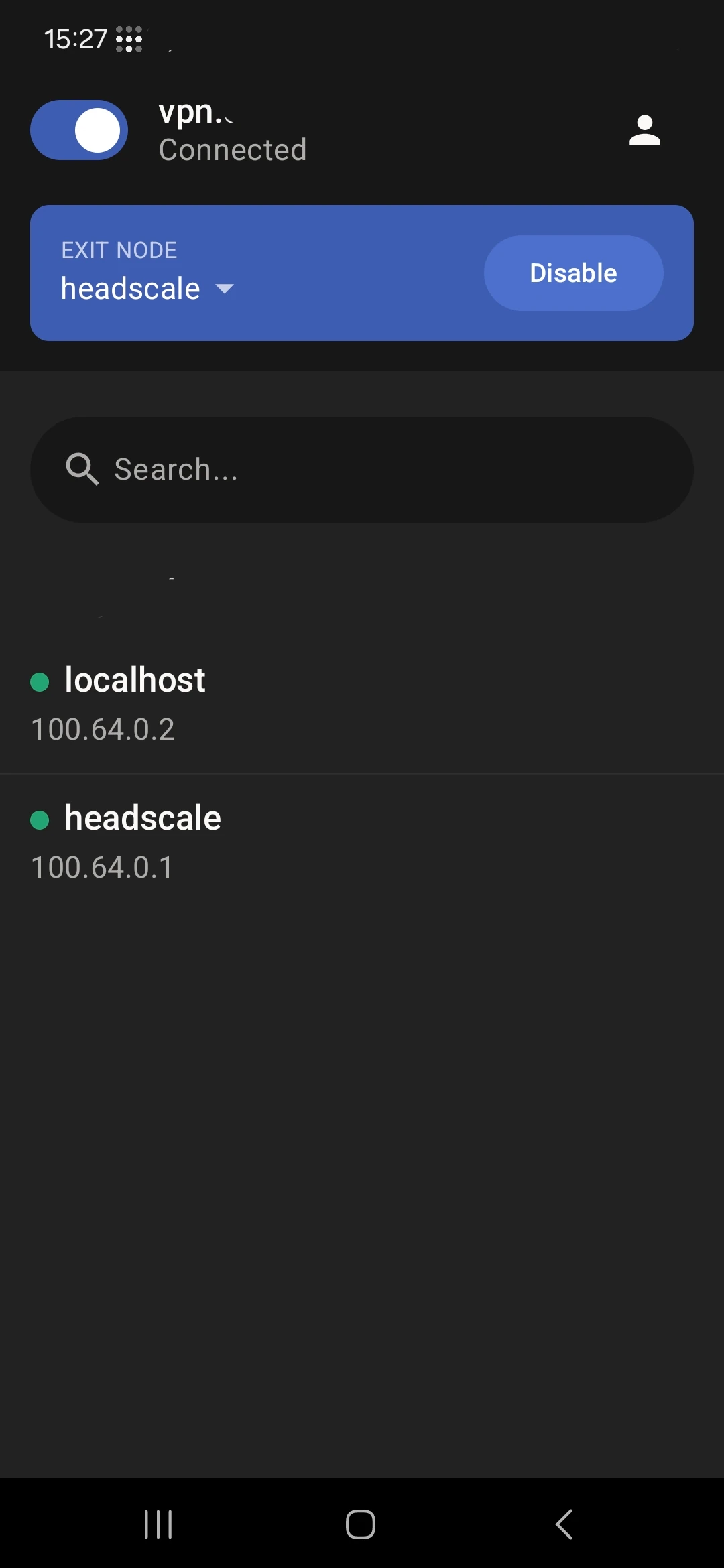 Tailscale App - Running