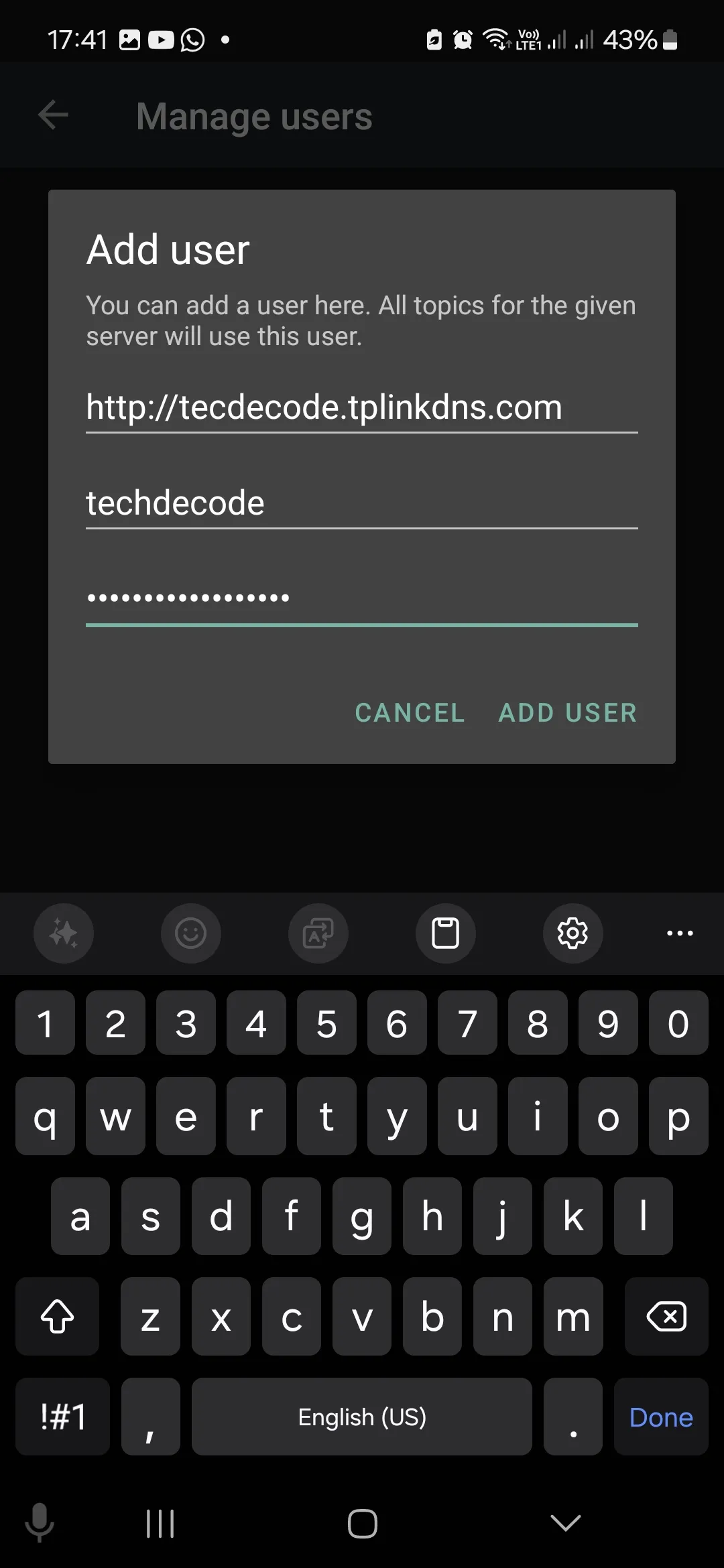 nfty Android - 3 - Add User