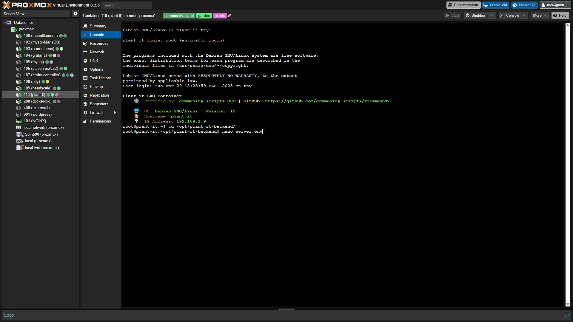LXC Config - 1 - Commands