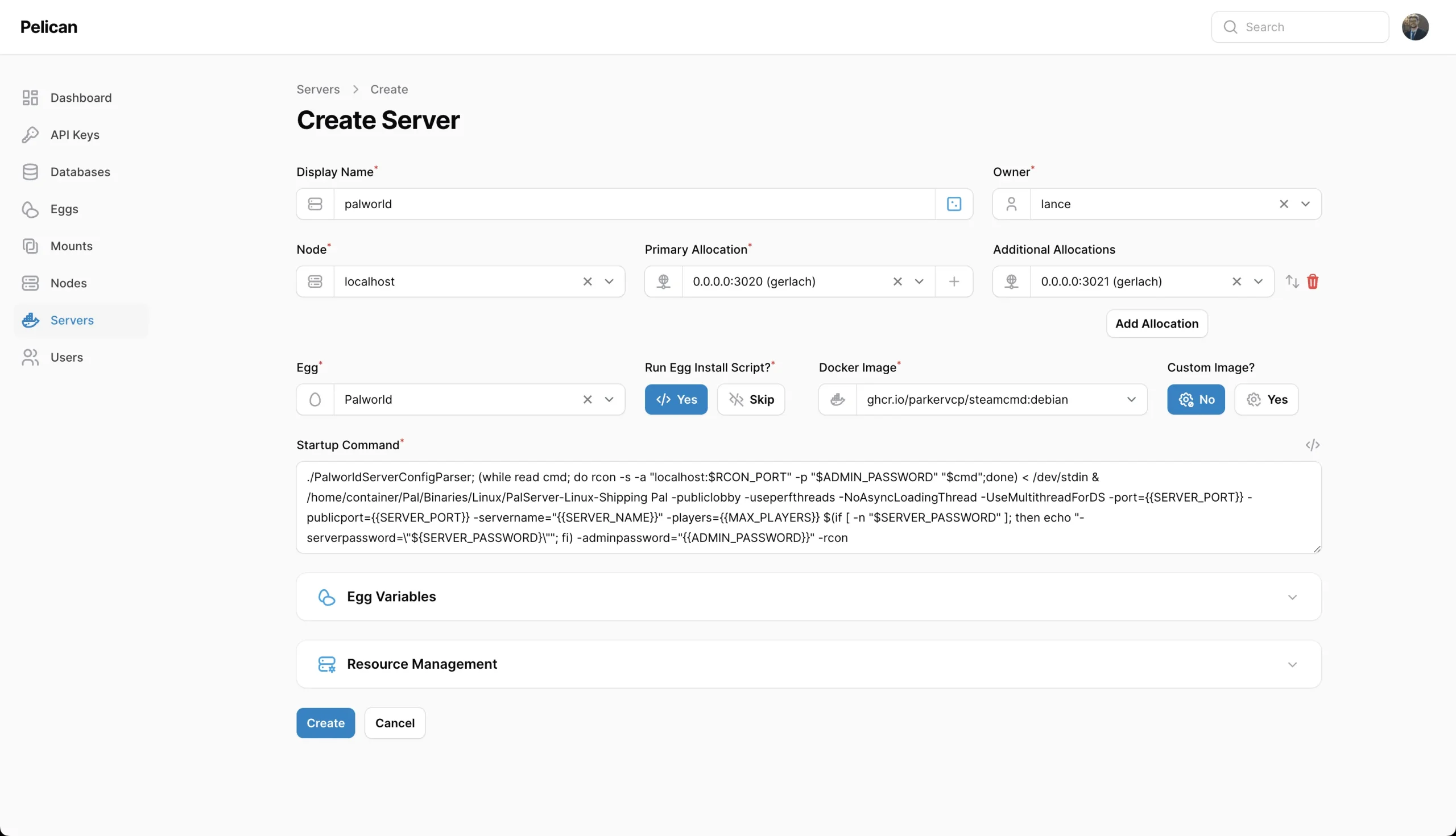 Pelican Create Server