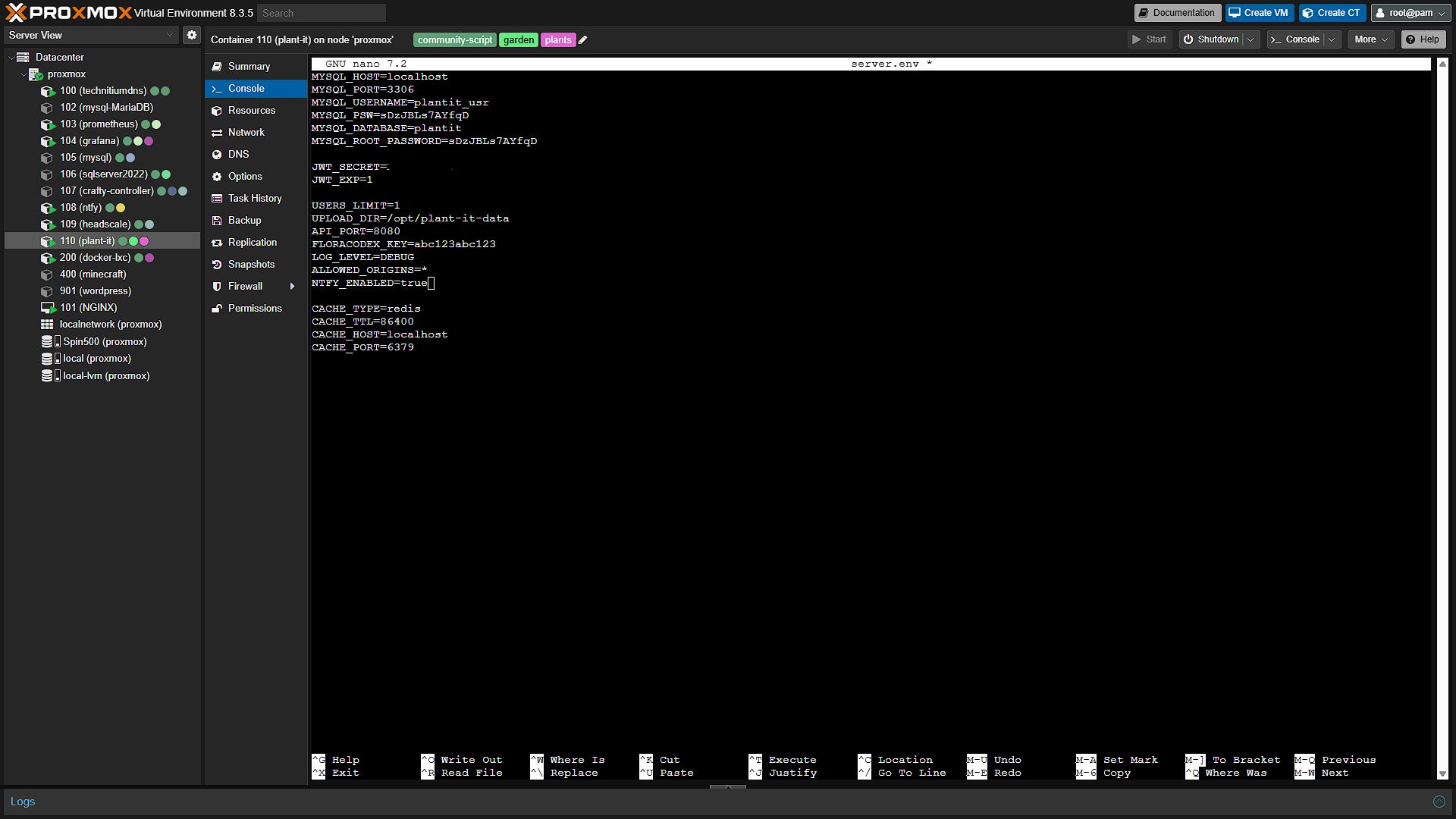 Updated Config - LXC