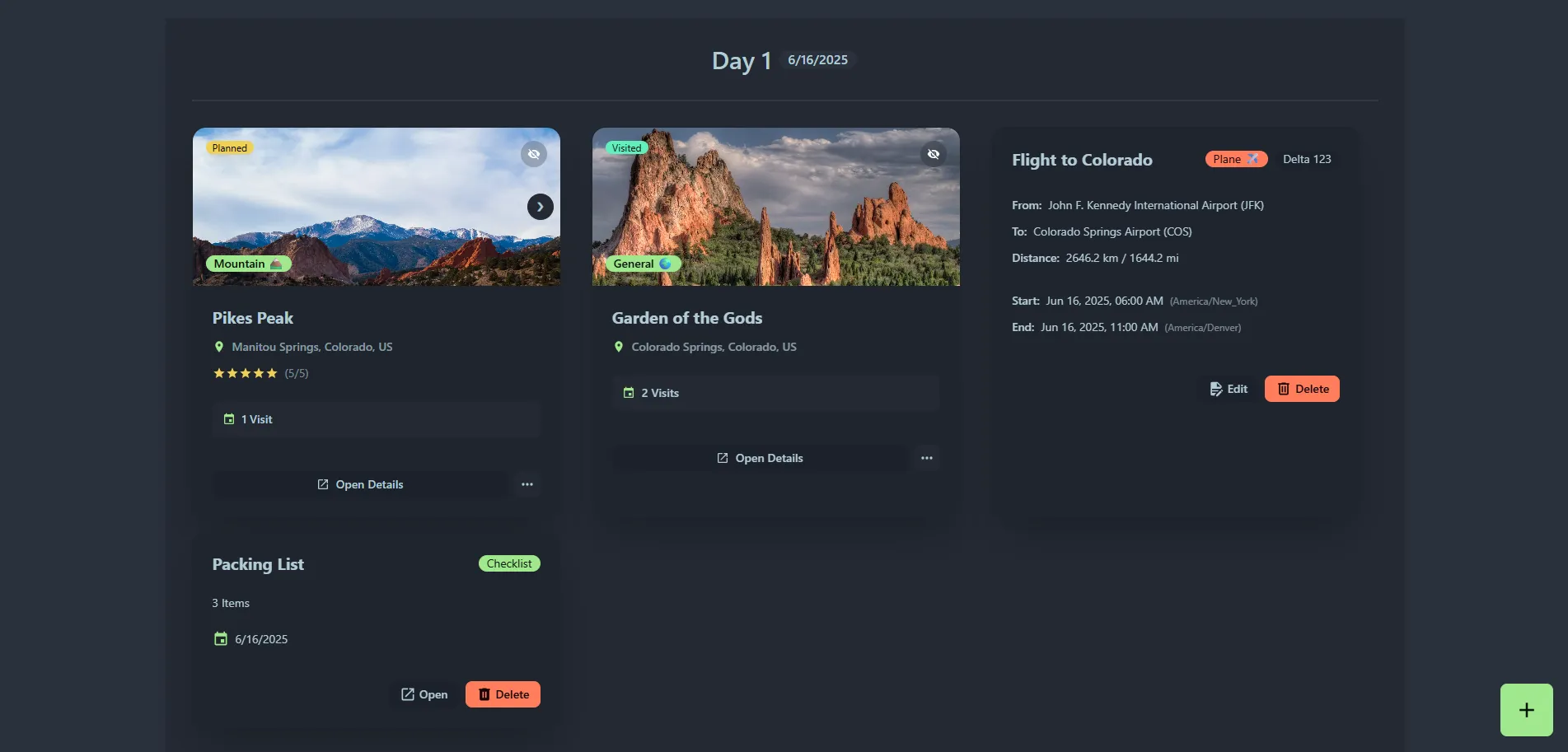 AdventureLog Trip Planning