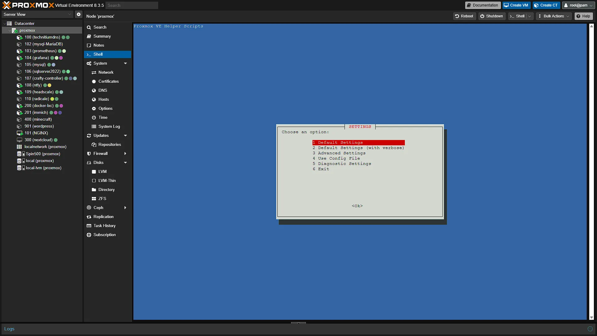 Install Immich LXC - 3 - Settings